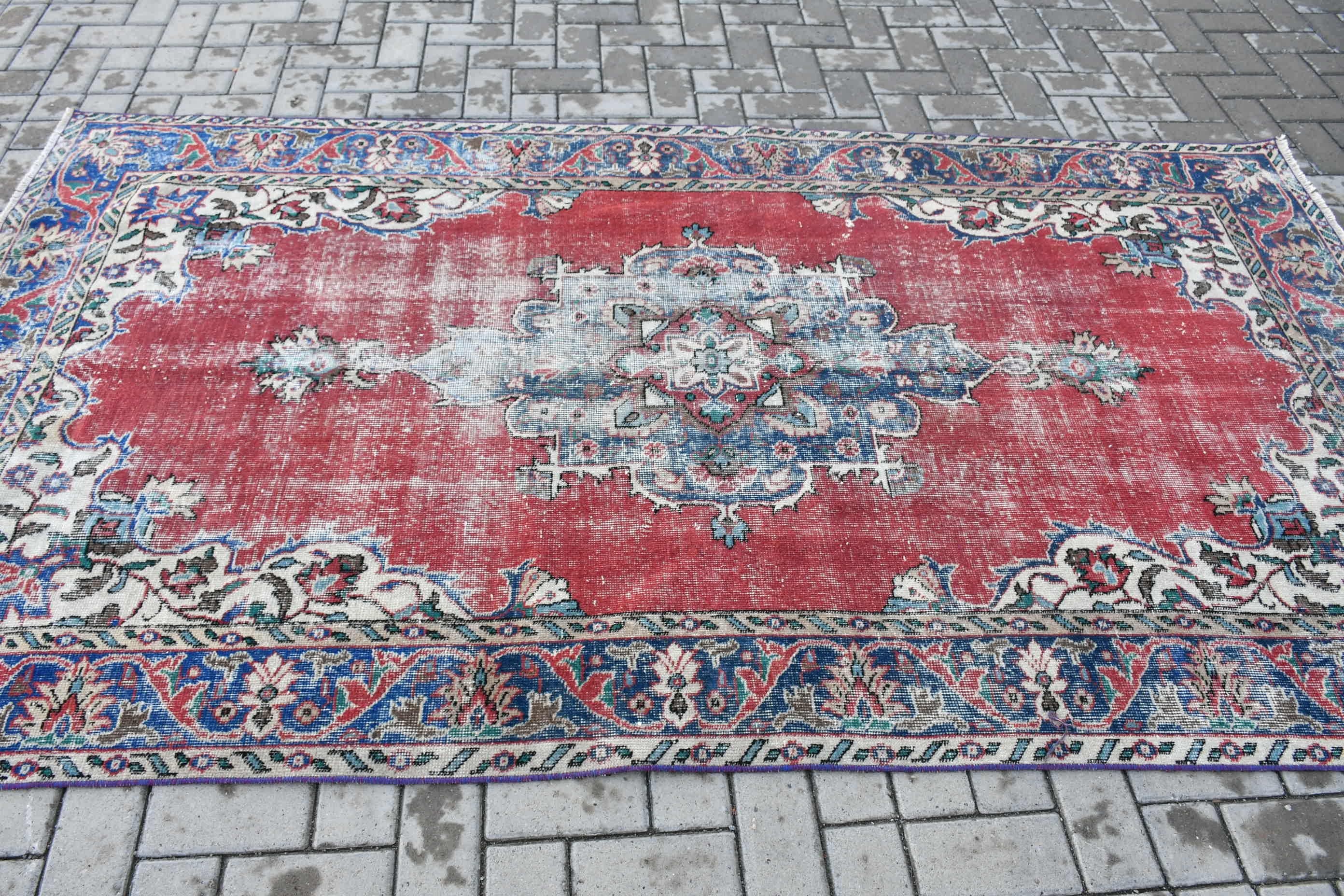 Kitchen Rug, Vintage Rugs, Dining Room Rug, Oriental Rugs, Living Room Rug, Turkey Rugs, Red Antique Rug, Turkish Rug, 4.7x8.5 ft Area Rugs