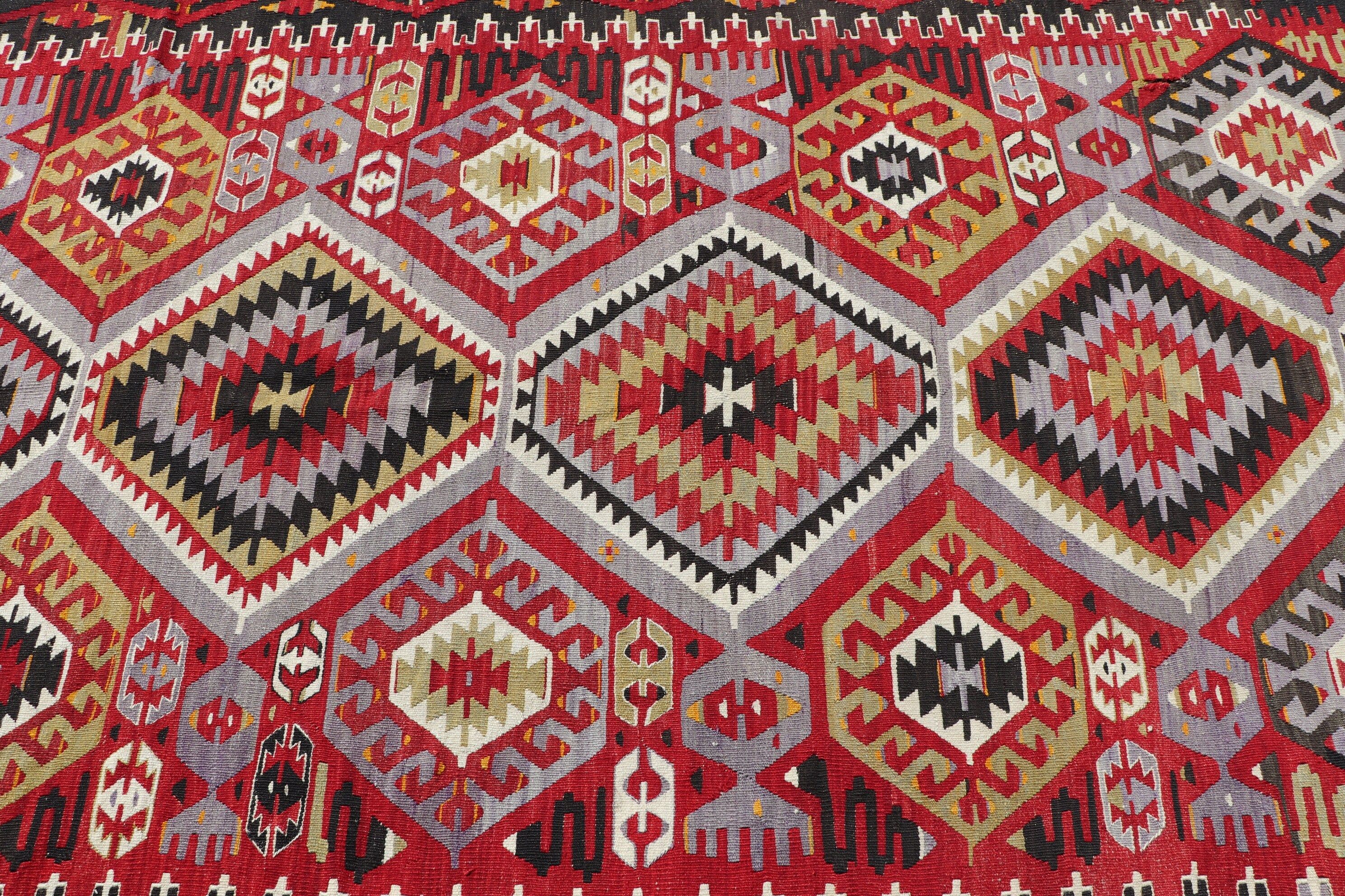 Vintage Rugs, Anatolian Rugs, 5.2x9.8 ft Large Rug, Turkish Rugs, Art Rugs, Kilim, Living Room Rug, Wool Rugs, Salon Rugs, Red Wool Rug