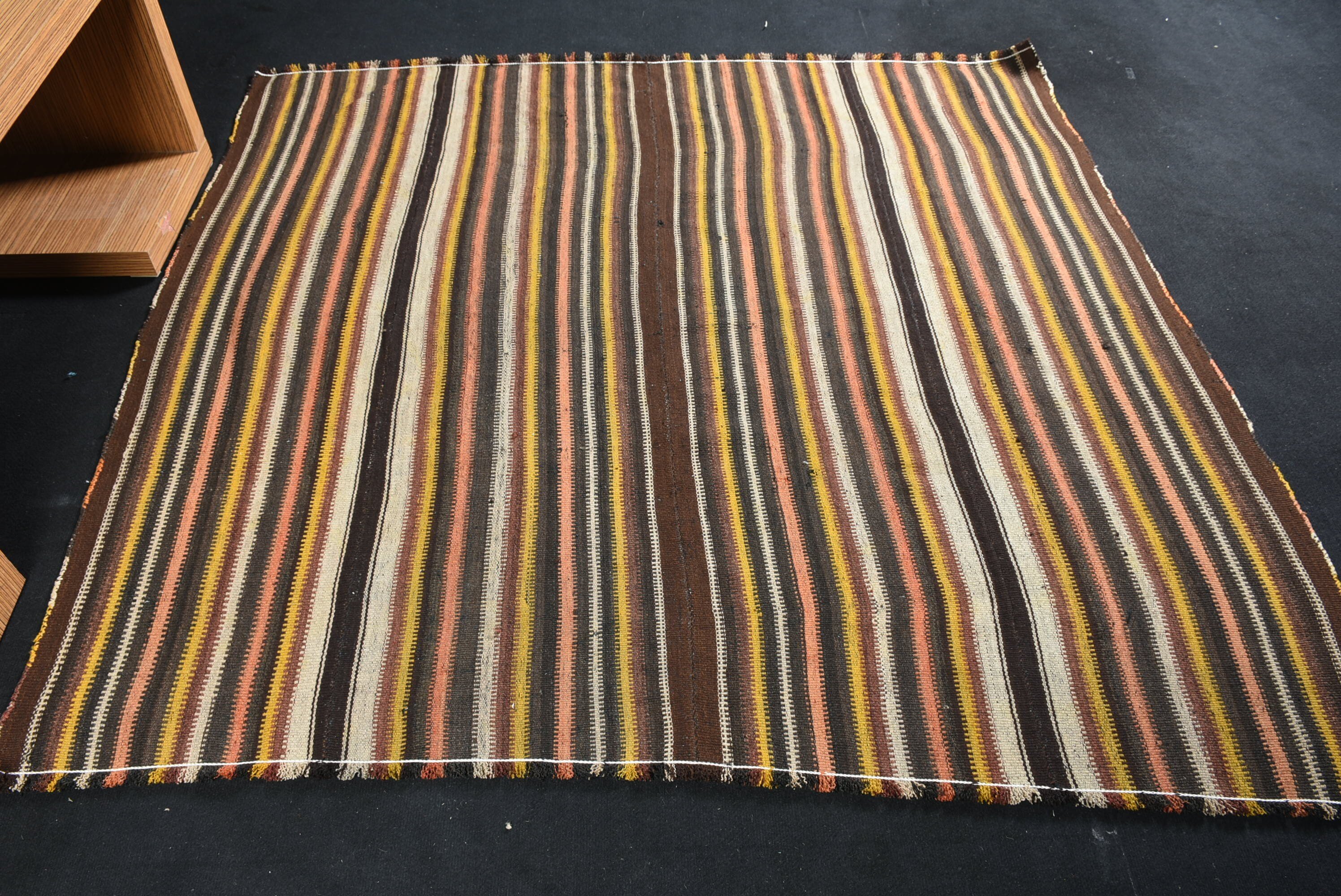 Brown Bedroom Rug, 6.2x5.8 ft Area Rug, Vintage Rug, Kilim, Dining Room Rugs, Rugs for Kitchen, Moroccan Rug, Turkish Rug