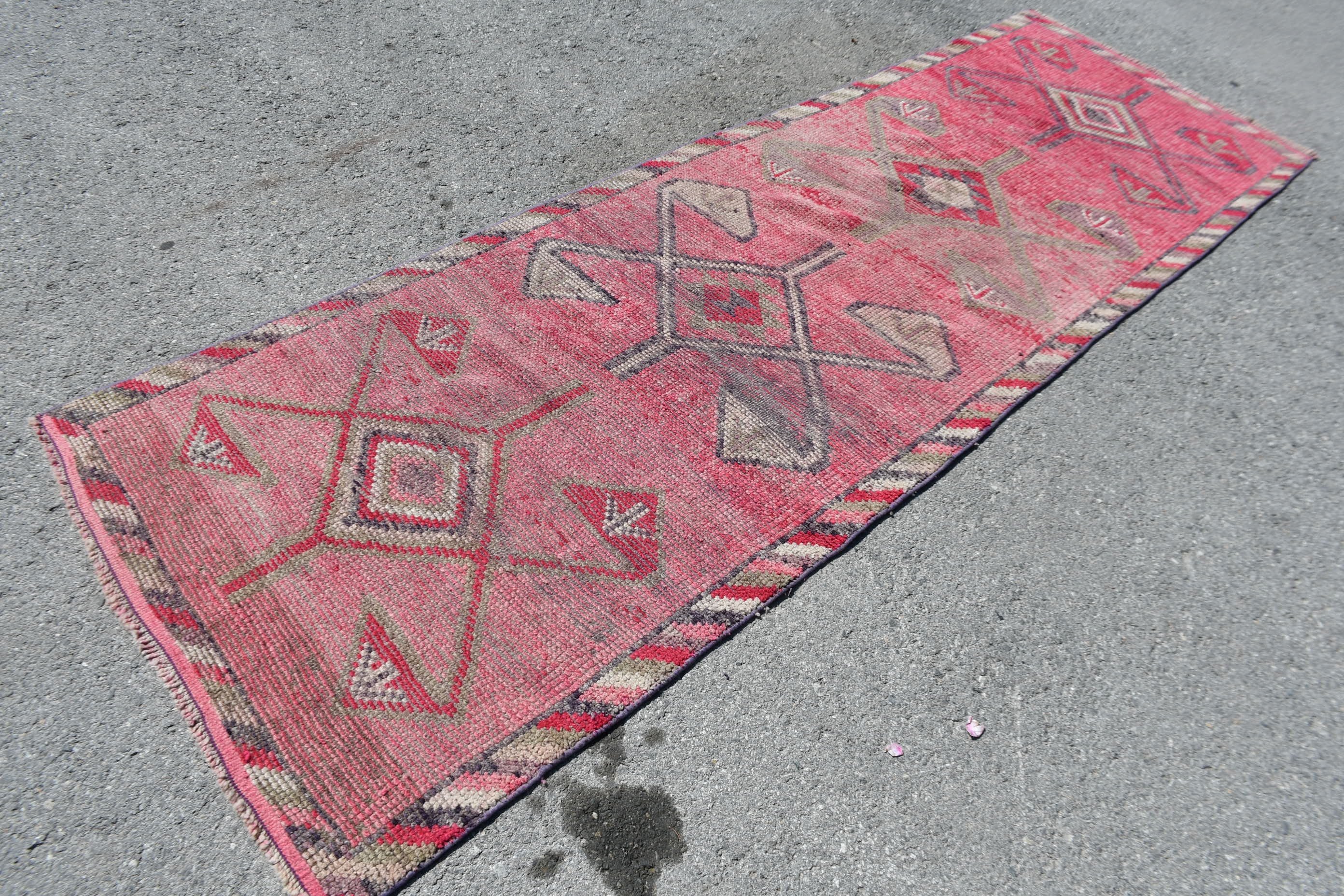 Pale Rug, Rugs for Corridor, Vintage Rugs, Antique Rugs, Corridor Rugs, Anatolian Rugs, Turkish Rug, Hand Knotted Rug, 3.1x10 ft Runner Rug