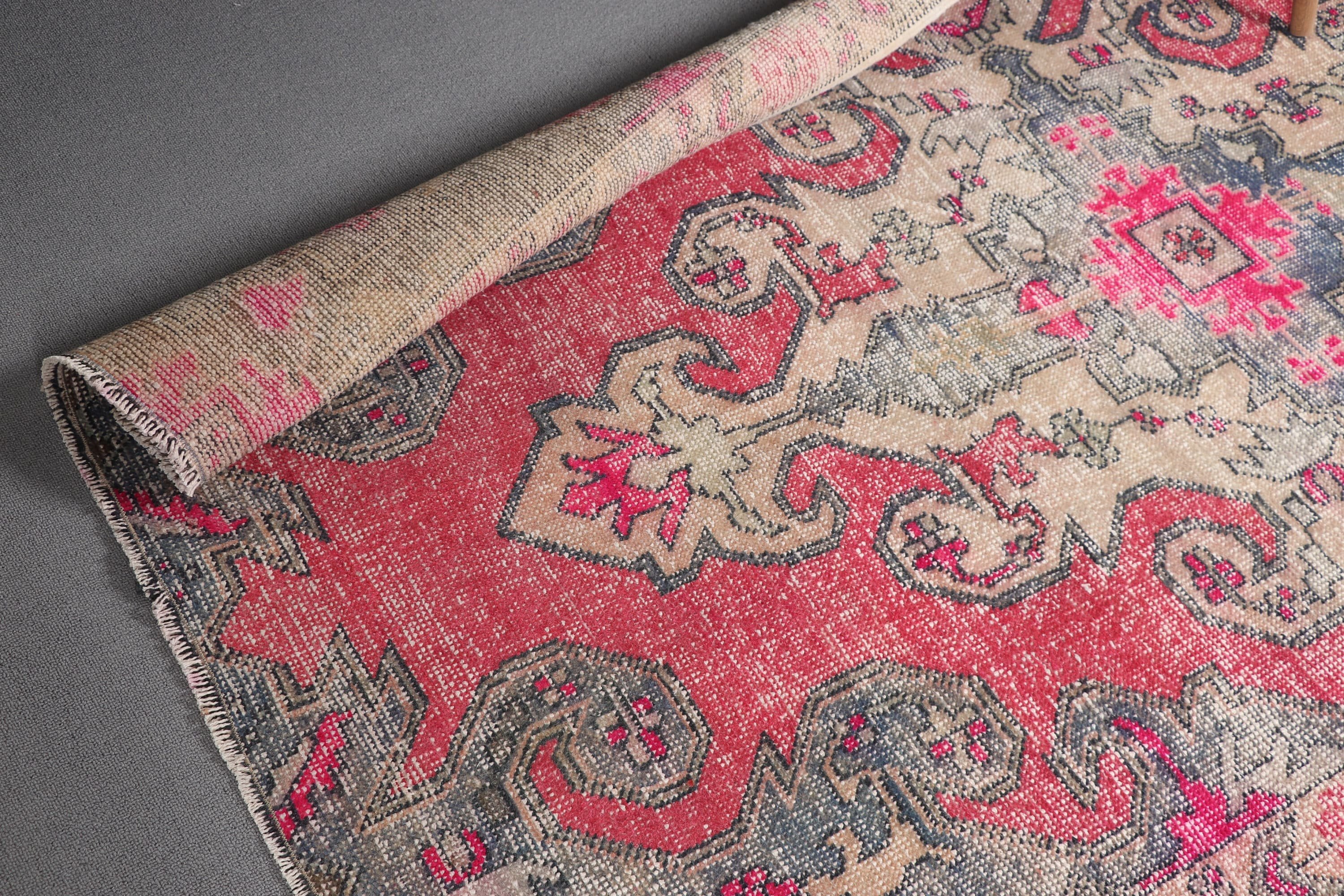 Bedroom Rugs, Turkish Rugs, Rugs for Indoor, Vintage Rug, 4.1x6.6 ft Area Rug, Kitchen Rug, Oriental Rugs, Red Antique Rug