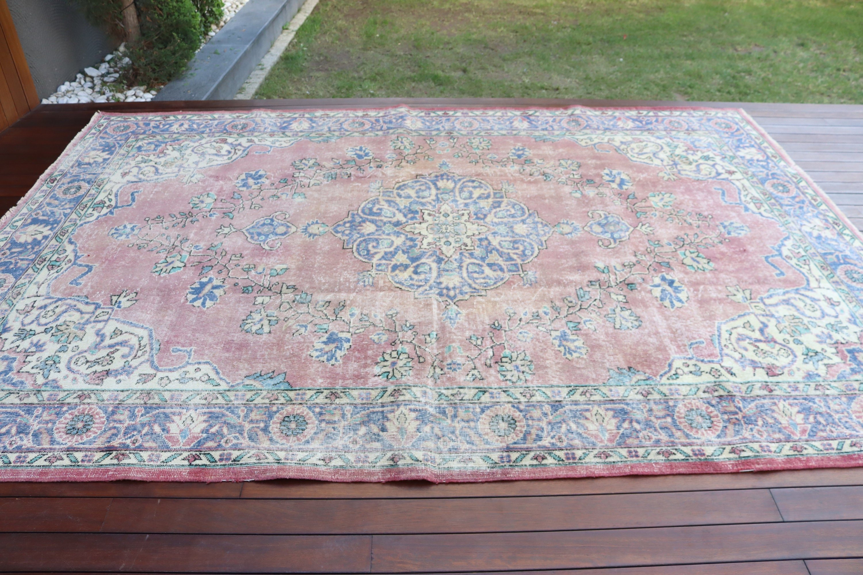 Home Decor Rug, Vintage Rug, Turkish Rugs, Boho Rugs, Salon Rugs, 7.1x10.2 ft Oversize Rugs, Purple Floor Rug, Oversize Turkish Rugs