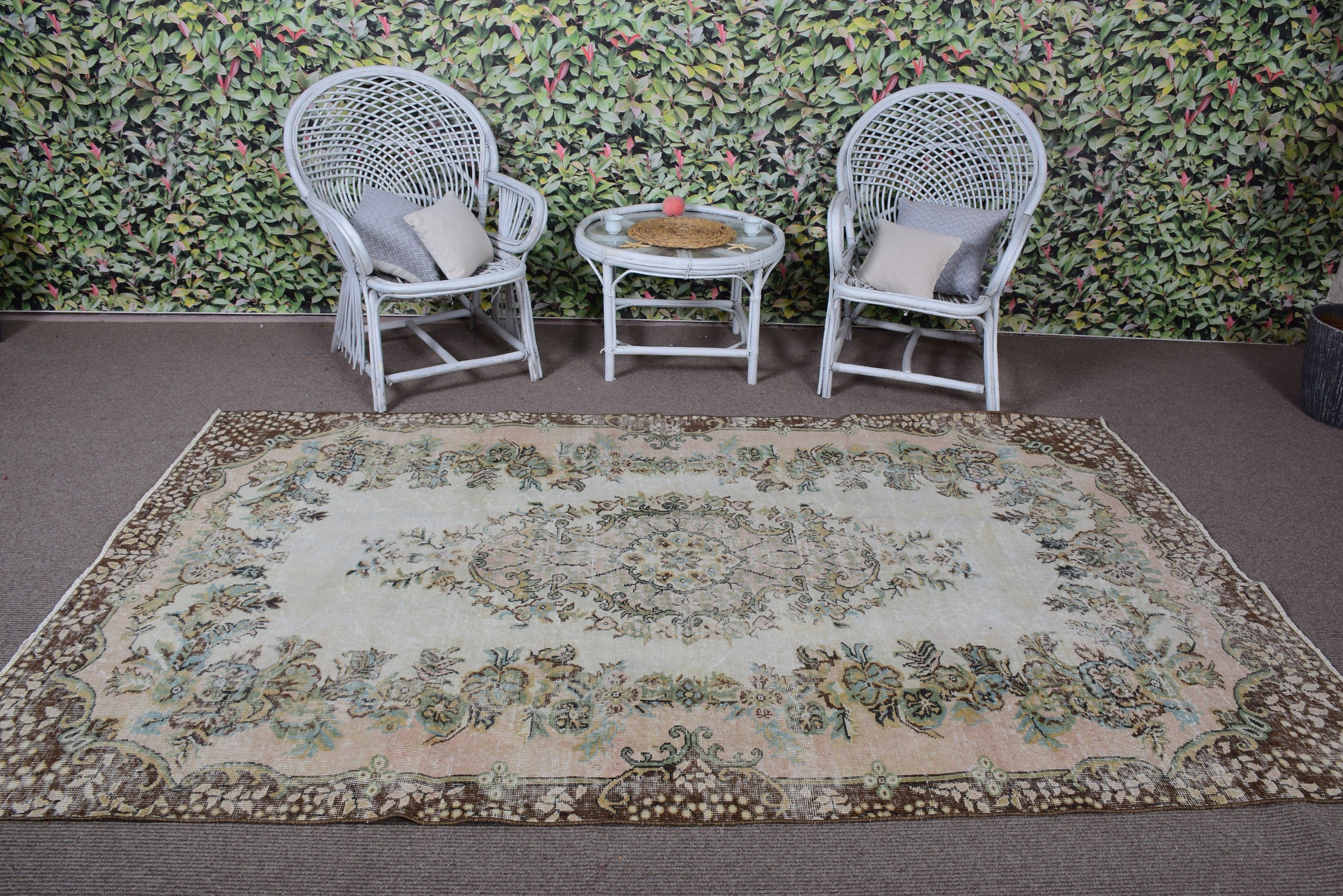 Boho Halı, Türk Halıları, Bej Ev Dekorasyonu Halıları, 5,4x9,1 ft Büyük Halı, Oturma Odası Halıları, Vintage Halılar, Düz Dokuma Halılar, Yatak Odası Halıları