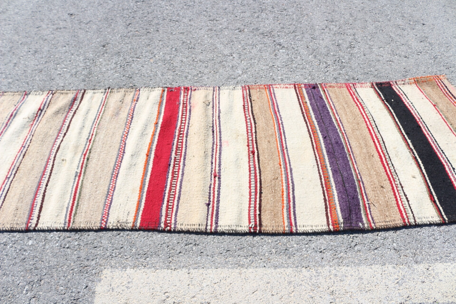 Corridor Rug, Turkish Rug, Kilim, Beige Oushak Rug, Bedroom Rug, Stair Rugs, Rugs for Runner, Cool Rug, 2.8x8.4 ft Runner Rug, Vintage Rug