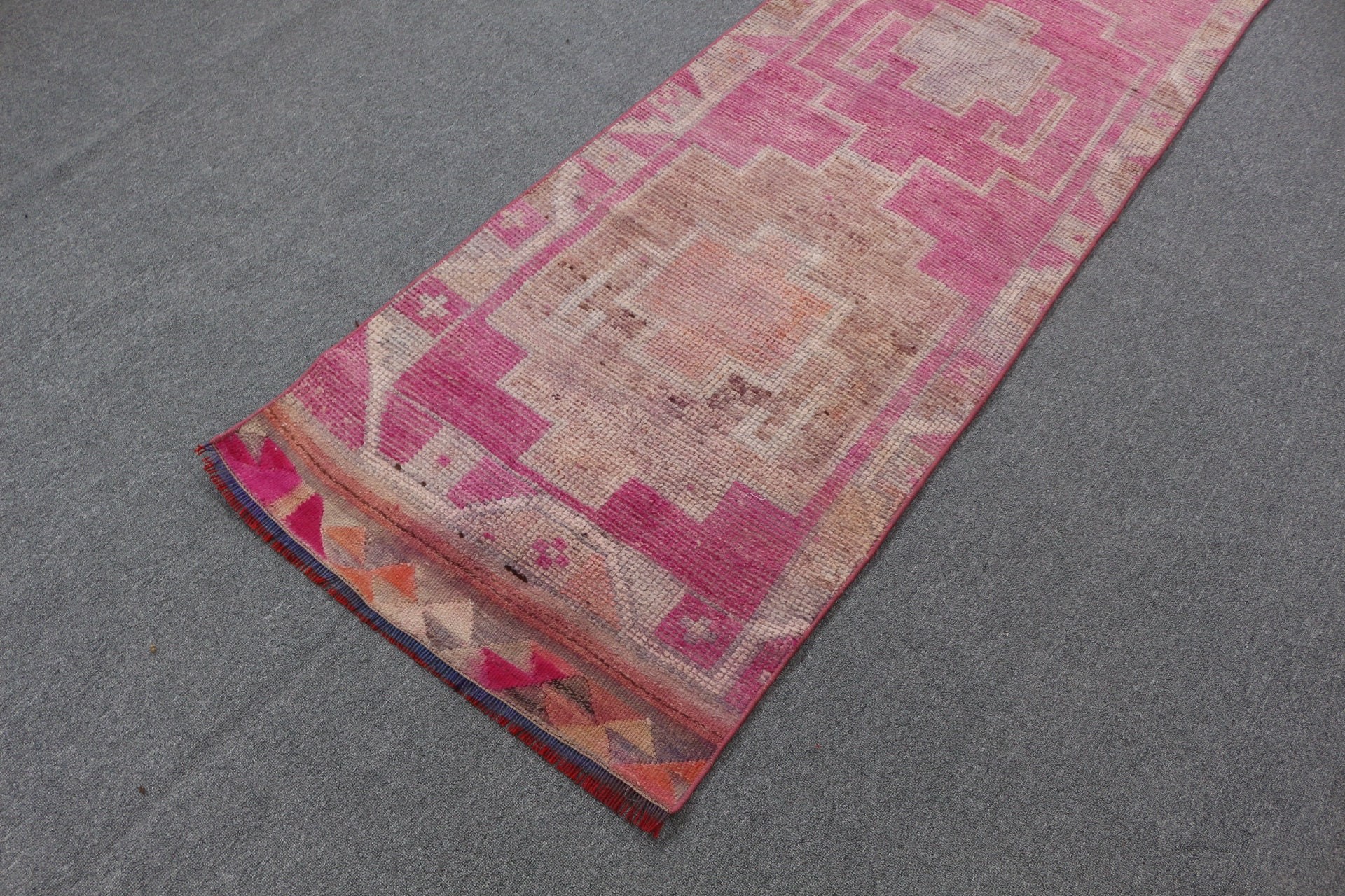 2.5x10.2 ft Runner Rug, Vintage Rugs, Antique Rugs, Purple Cool Rug, Hand Woven Rug, Turkish Rug, Kitchen Rug, Hallway Rug