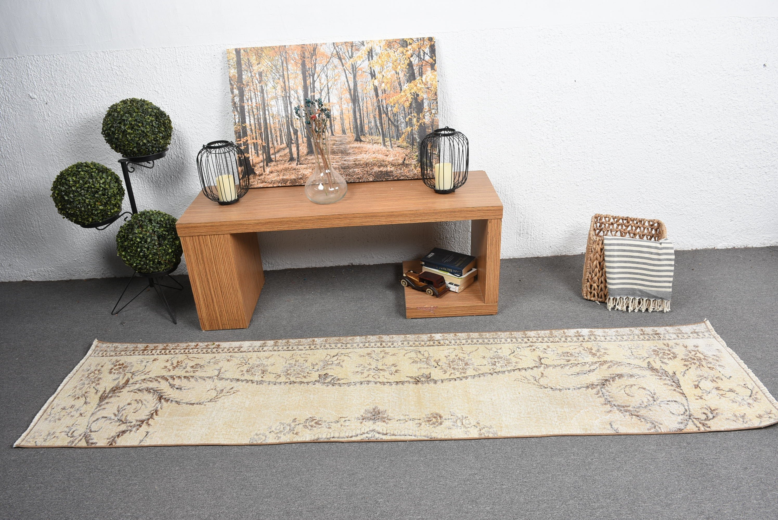 Kitchen Rugs, Beige Anatolian Rug, Stair Rug, Rugs for Corridor, Vintage Rugs, Cool Rug, 2x8.3 ft Runner Rug, Turkish Rug