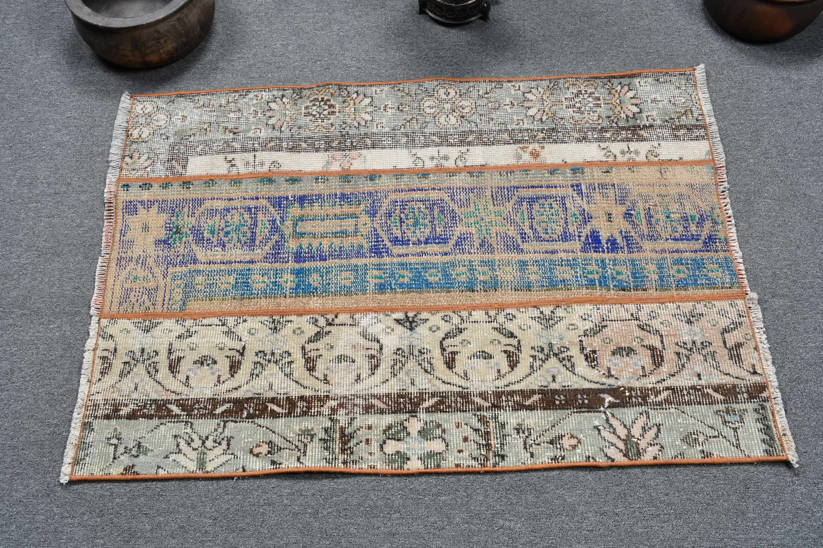 Moroccan Rug, Vintage Rugs, Turkish Rug, Floor Rugs, Pale Rug, Rugs for Wall Hanging, 2.6x3.8 ft Small Rug, Brown Floor Rugs, Bathroom Rug