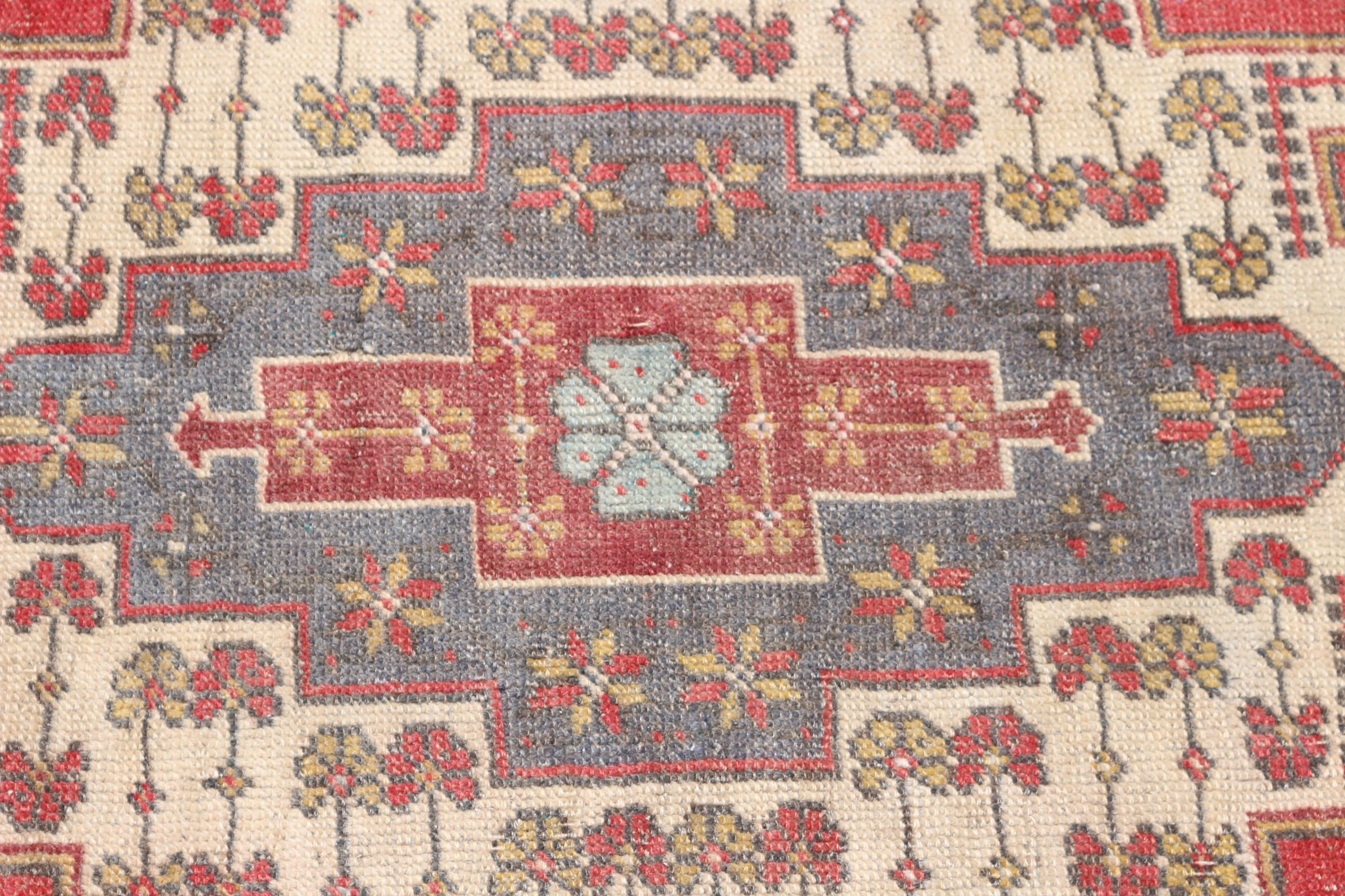 Vintage Rug, Moroccan Rug, Wool Rug, Rugs for Living Room, Turkish Rug, Pastel Rug, Red Anatolian Rug, 4.5x7.4 ft Area Rugs, Nursery Rug