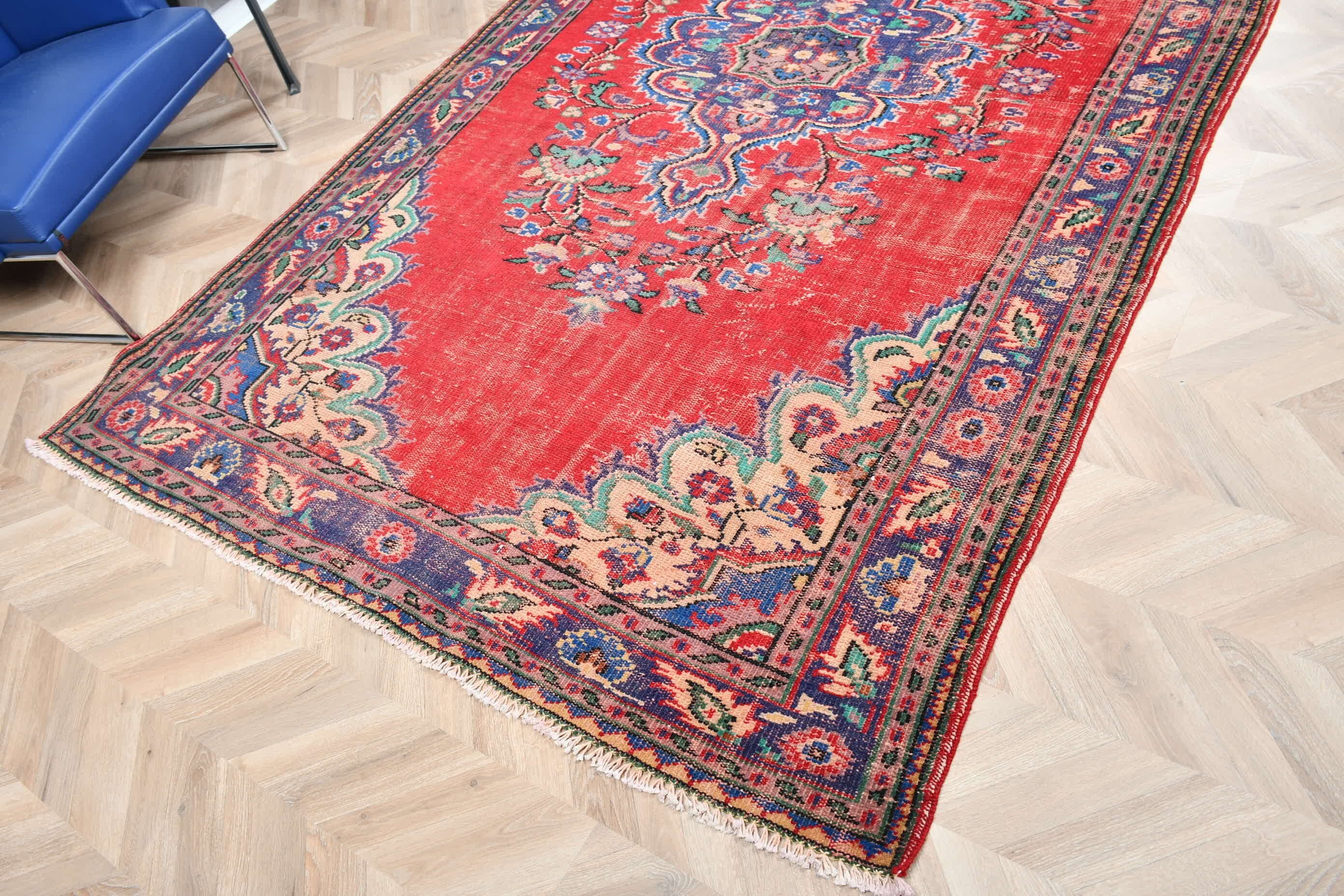 Kırmızı Yatak Odası Halısı, Yün Halıları, Türk Halıları, Oturma Odası Halıları, Vintage Halılar, Oryantal Halılar, Salon Halıları, Sanat Halıları, 6.1x9.7 ft Büyük Halılar