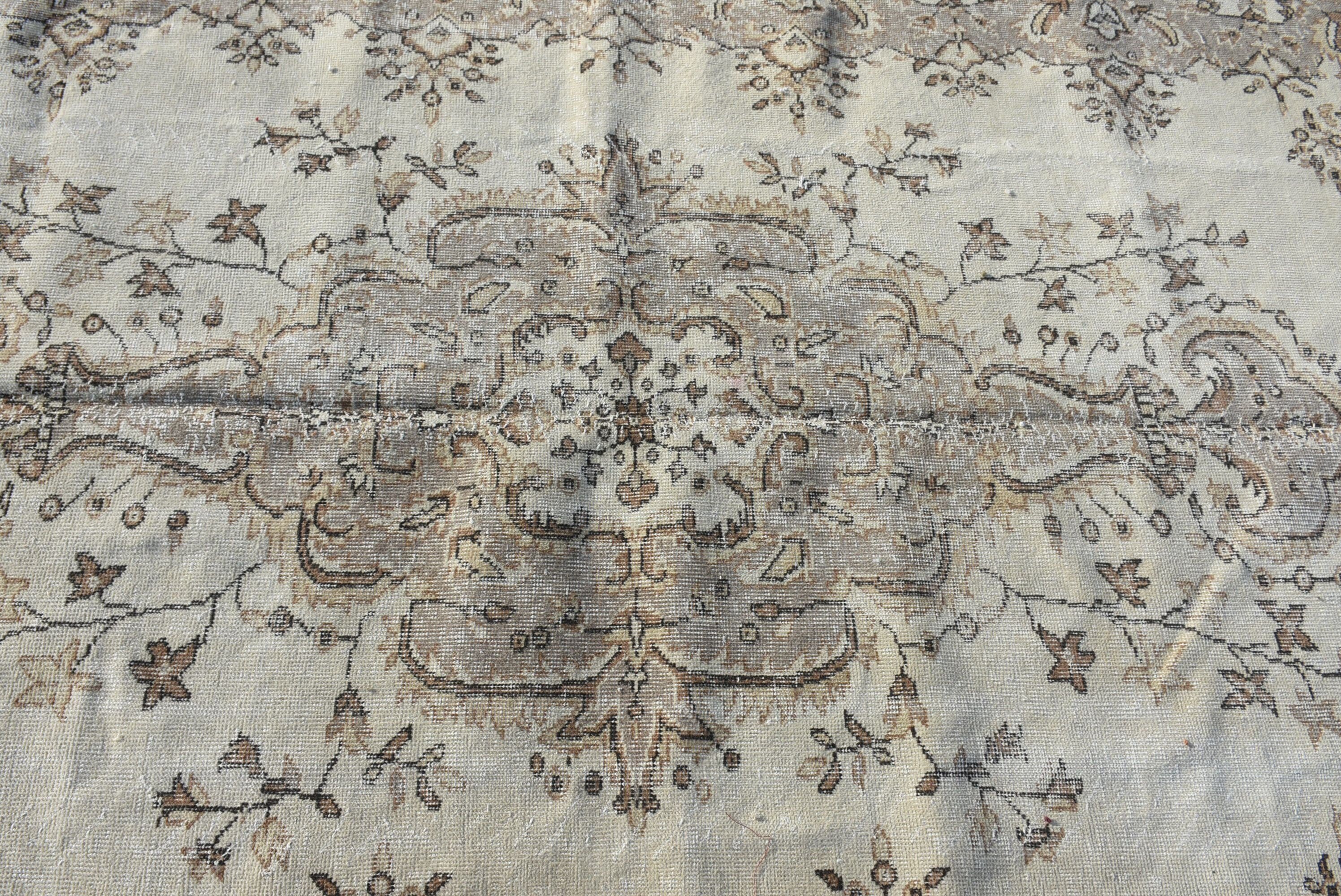 Living Room Rug, Vintage Rug, Rugs for Bedroom, Oushak Rug, Cool Rugs, Salon Rug, Turkish Rug, 5.2x9.4 ft Large Rugs, Beige Oriental Rug