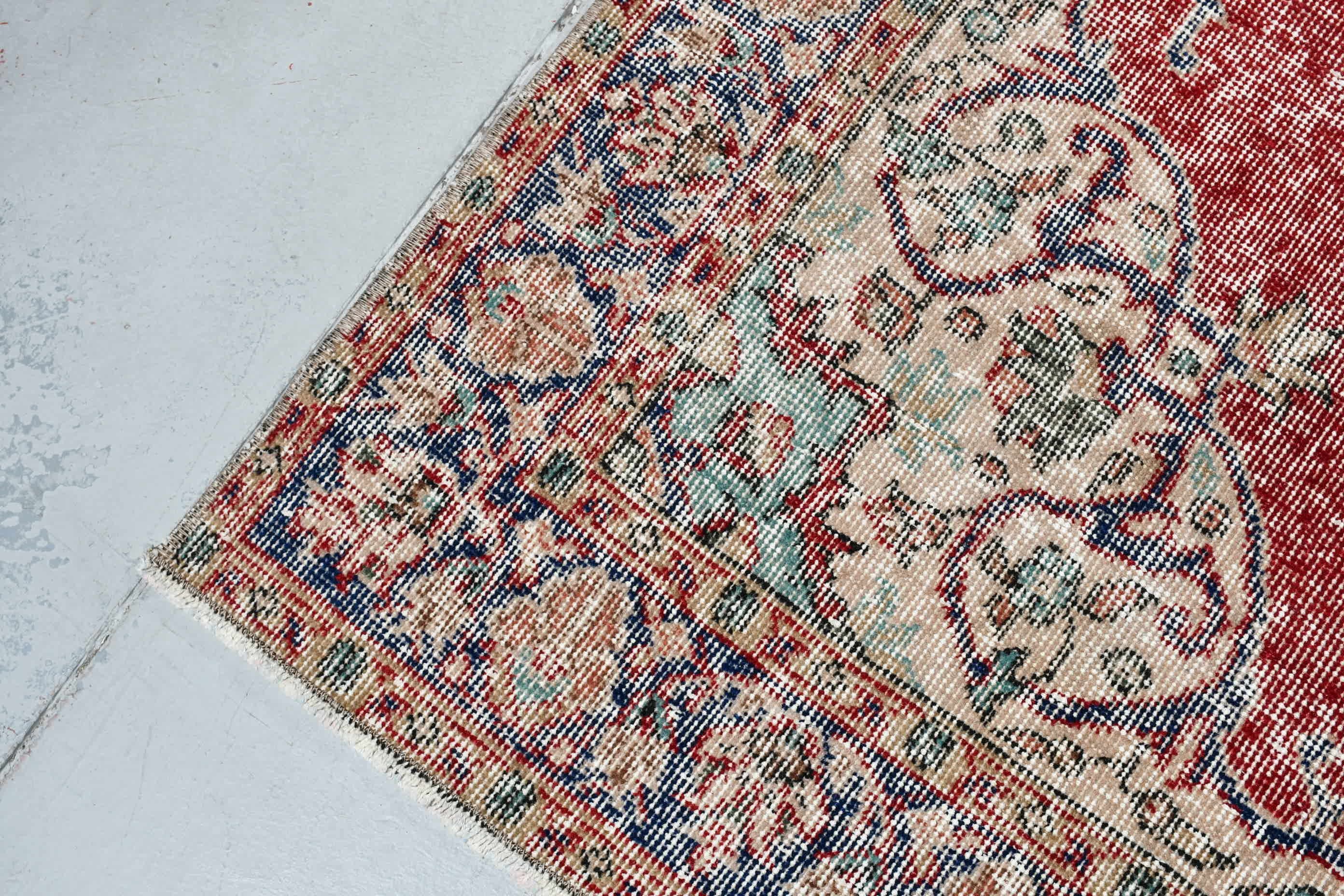 Kitchen Rugs, Oriental Rug, Home Decor Rugs, Rugs for Bedroom, Muted Rug, Turkish Rug, Vintage Rugs, Red  4.7x7.3 ft Area Rugs