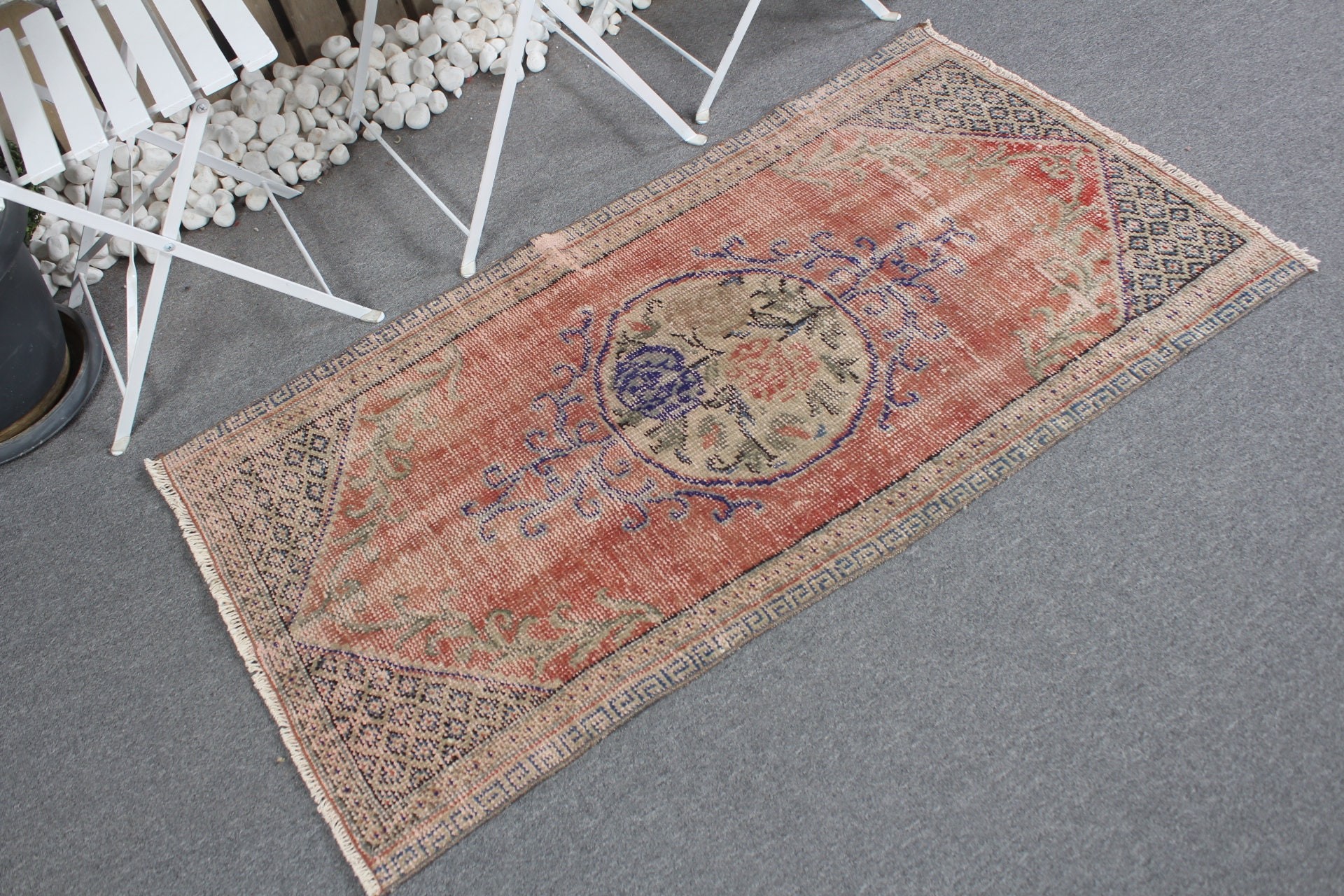 Floor Rug, Oriental Rugs, Nursery Rug, Turkish Rug, 2.5x4.7 ft Small Rug, Rugs for Bath, Vintage Rug, Wall Hanging Rug, Red Wool Rugs