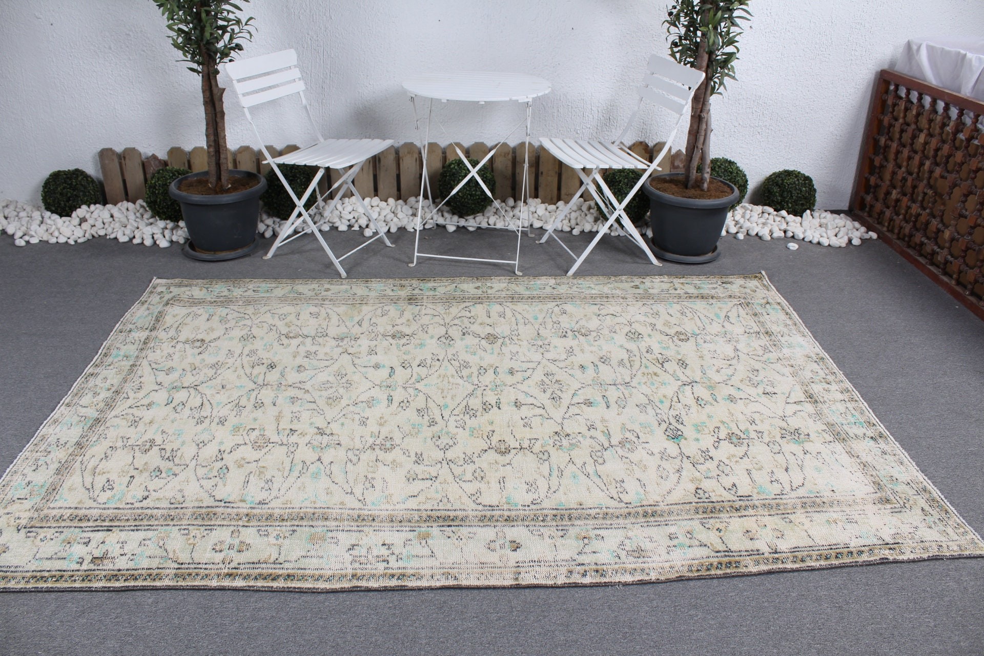 Vintage Rugs, Beige Cool Rugs, Antique Rug, Anatolian Rugs, 5.5x8.2 ft Large Rug, Living Room Rug, Turkish Rug, Bedroom Rug, Decorative Rug