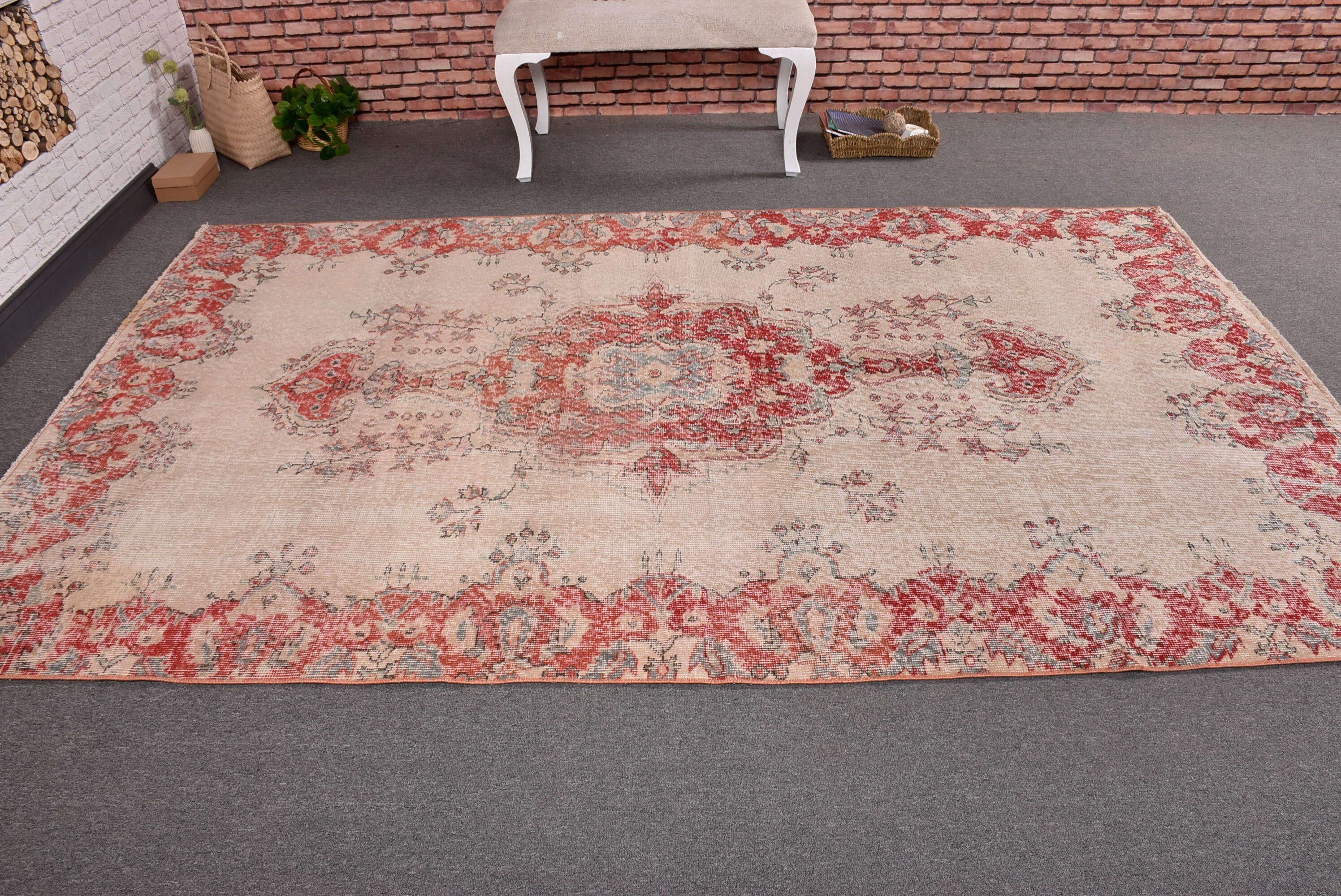 Large Oushak Rugs, Cool Rugs, Living Room Rug, Turkish Rug, Floor Rug, Oushak Rugs, Vintage Rugs, Beige Oushak Rug, 5.6x9.1 ft Large Rug