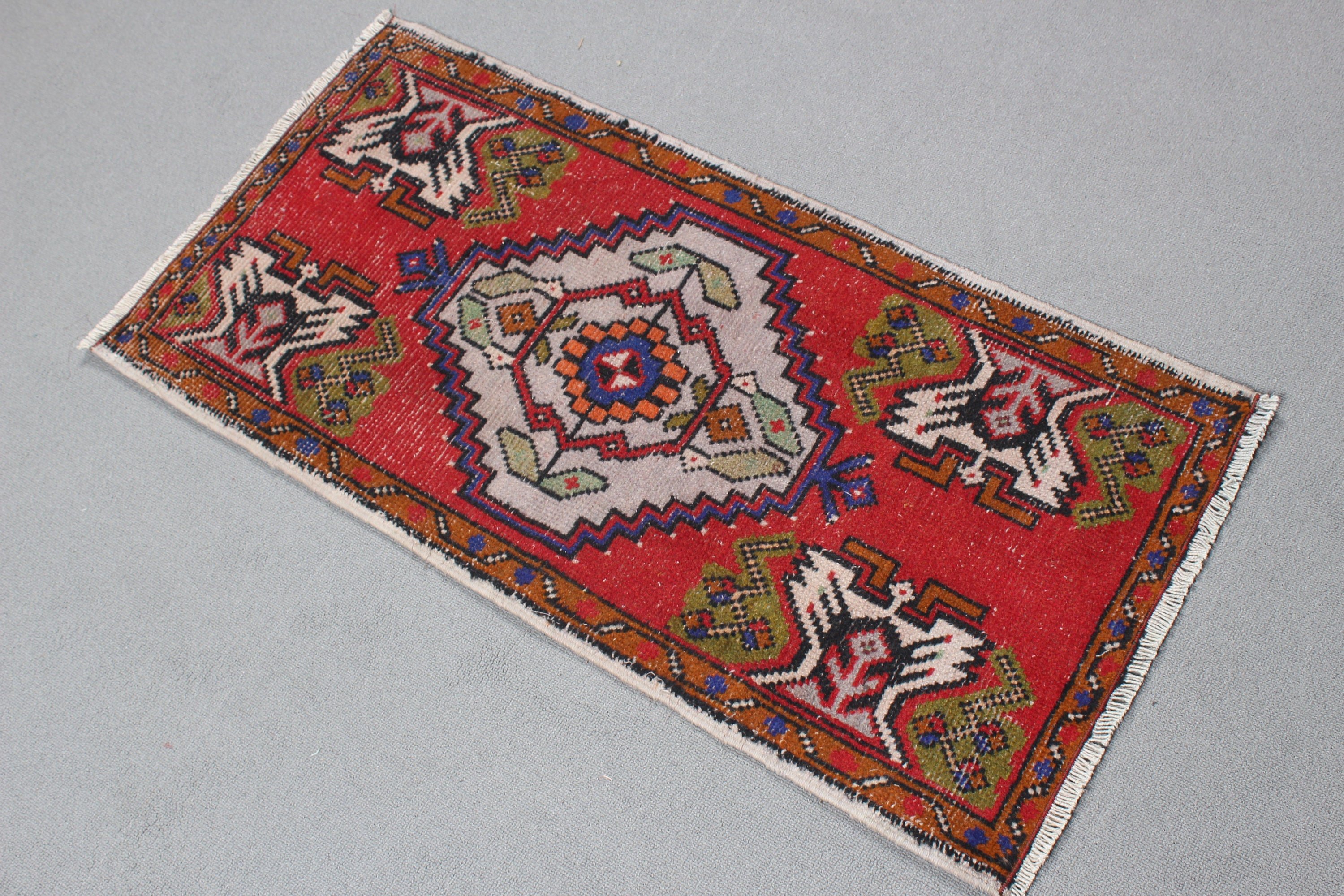 Red Handwoven Rug, Oriental Rugs, Handwoven Rugs, Nursery Rug, Turkish Rug, 1.6x3.3 ft Small Rug, Vintage Rugs, Bathroom Rug, Luxury Rugs