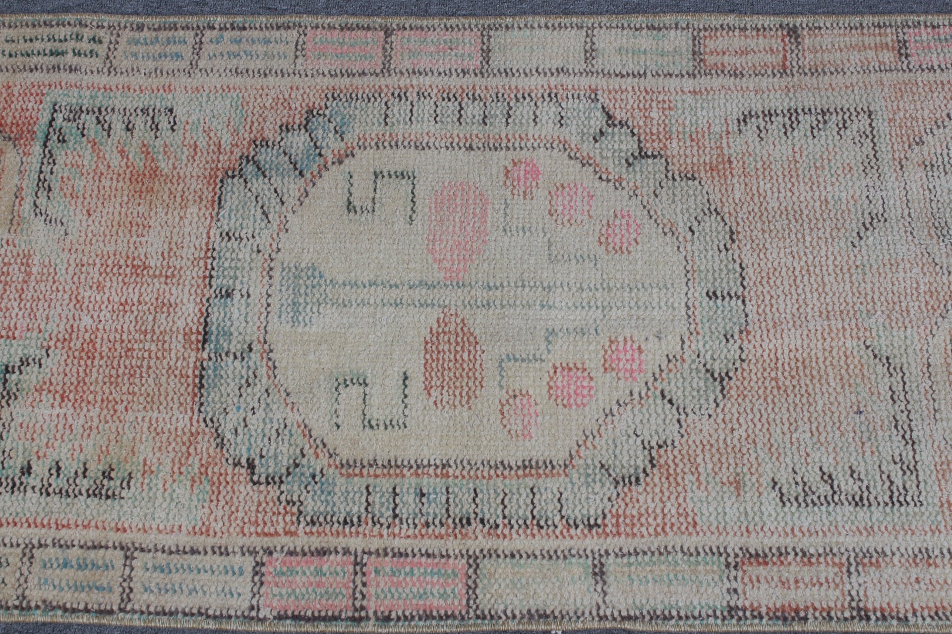 Authentic Rug, Orange Antique Rug, Vintage Rug, Moroccan Rug, Turkish Rugs, Oriental Rugs, Bedroom Rugs, Kitchen Rug, 1.9x4.2 ft Small Rug