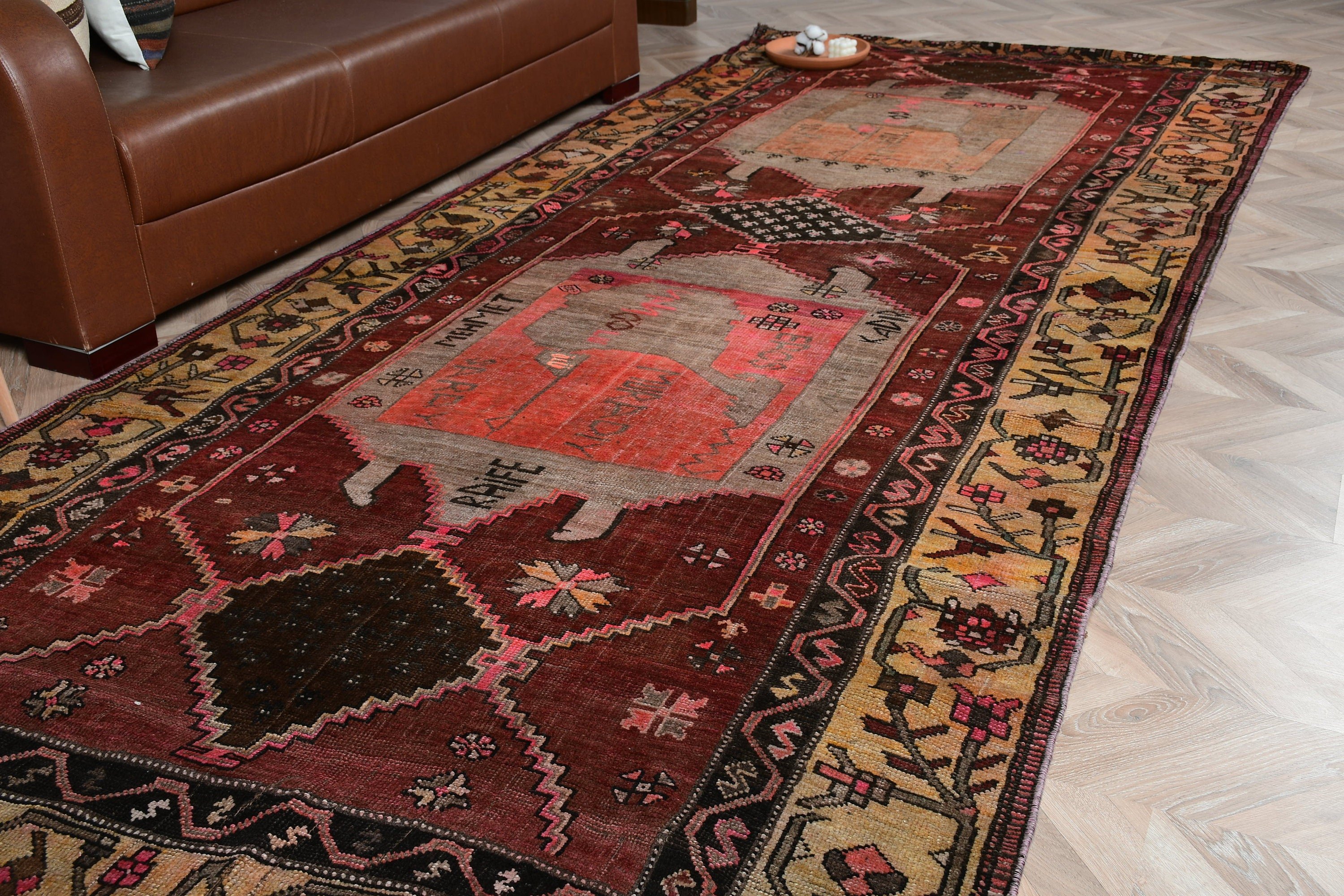 El Dokuma Halı, Salon Halıları, Kırmızı Mutfak Halıları, Fas Halısı, 5.2x12 ft Büyük Halı, Türk Halısı, Yer Halıları, Yemek Odası Halısı, Vintage Halılar