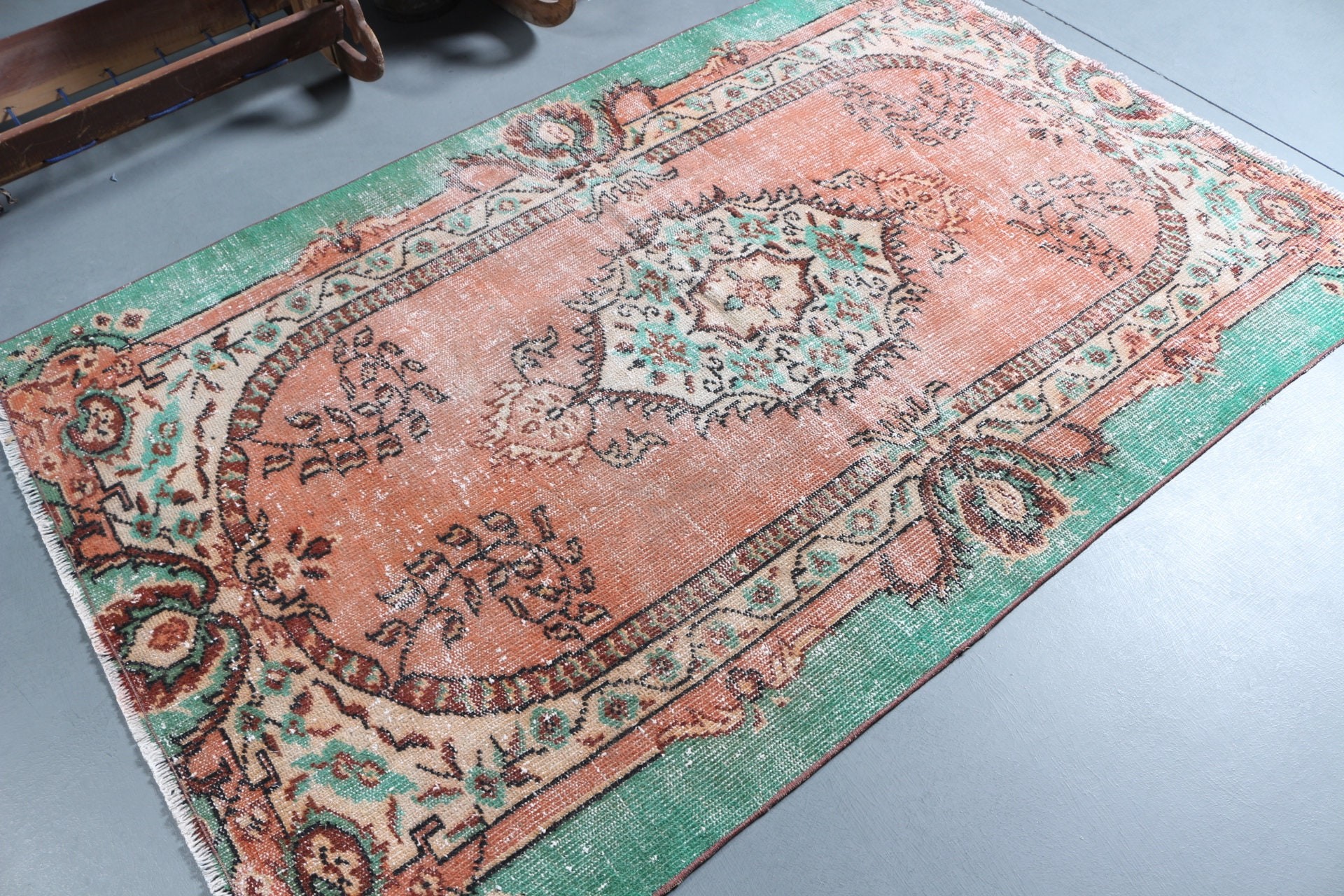 Turkish Rug, 4.6x6.8 ft Area Rug, Vintage Rug, Bedroom Rug, Rugs for Bedroom, Home Decor Rugs, Floor Rug, Red Oriental Rug, Indoor Rug