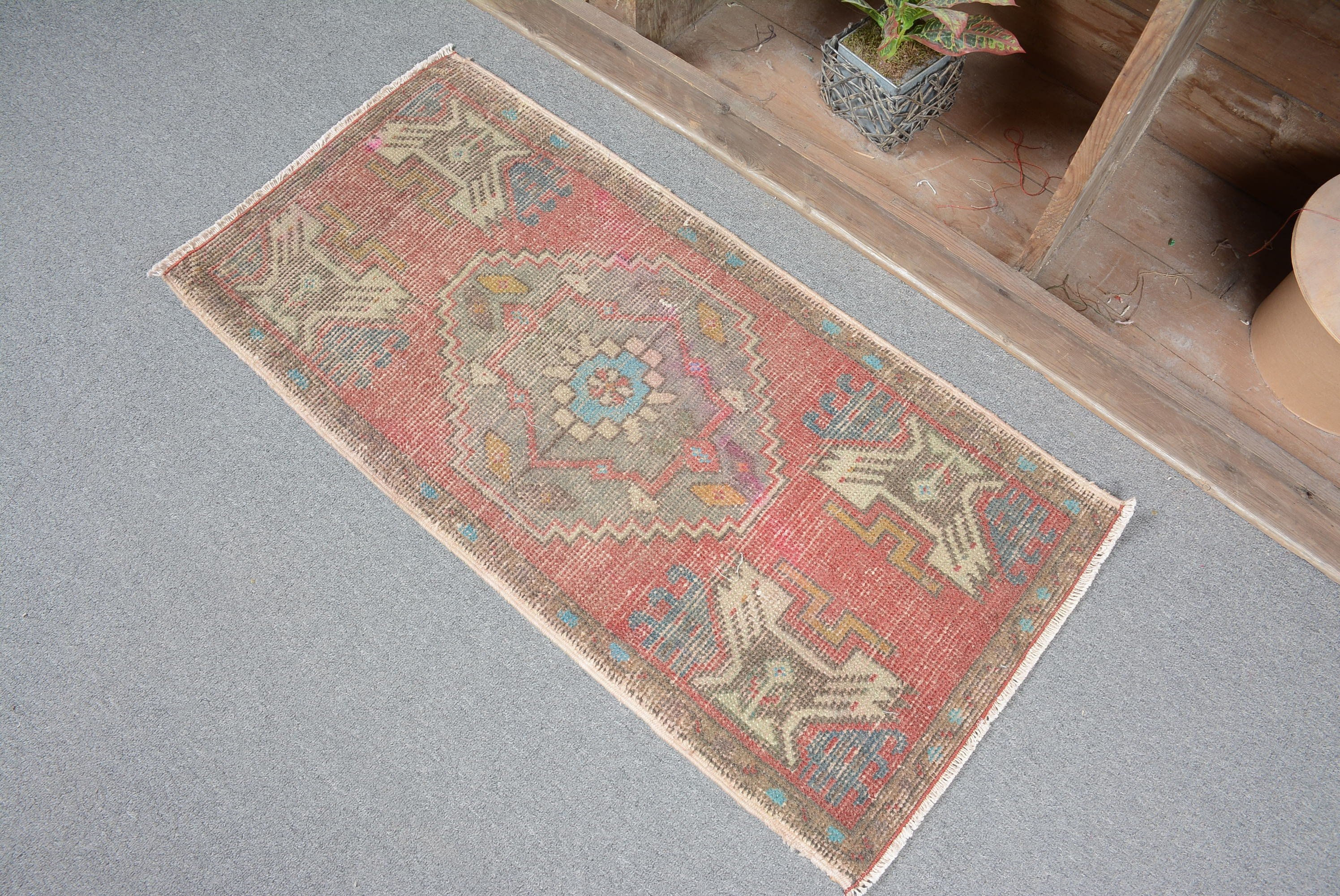 Oriental Rugs, Red Oriental Rugs, Wall Hanging Rug, 1.6x3.3 ft Small Rug, Vintage Rugs, Designer Rug, Car Mat Rug, Floor Rug, Turkish Rug