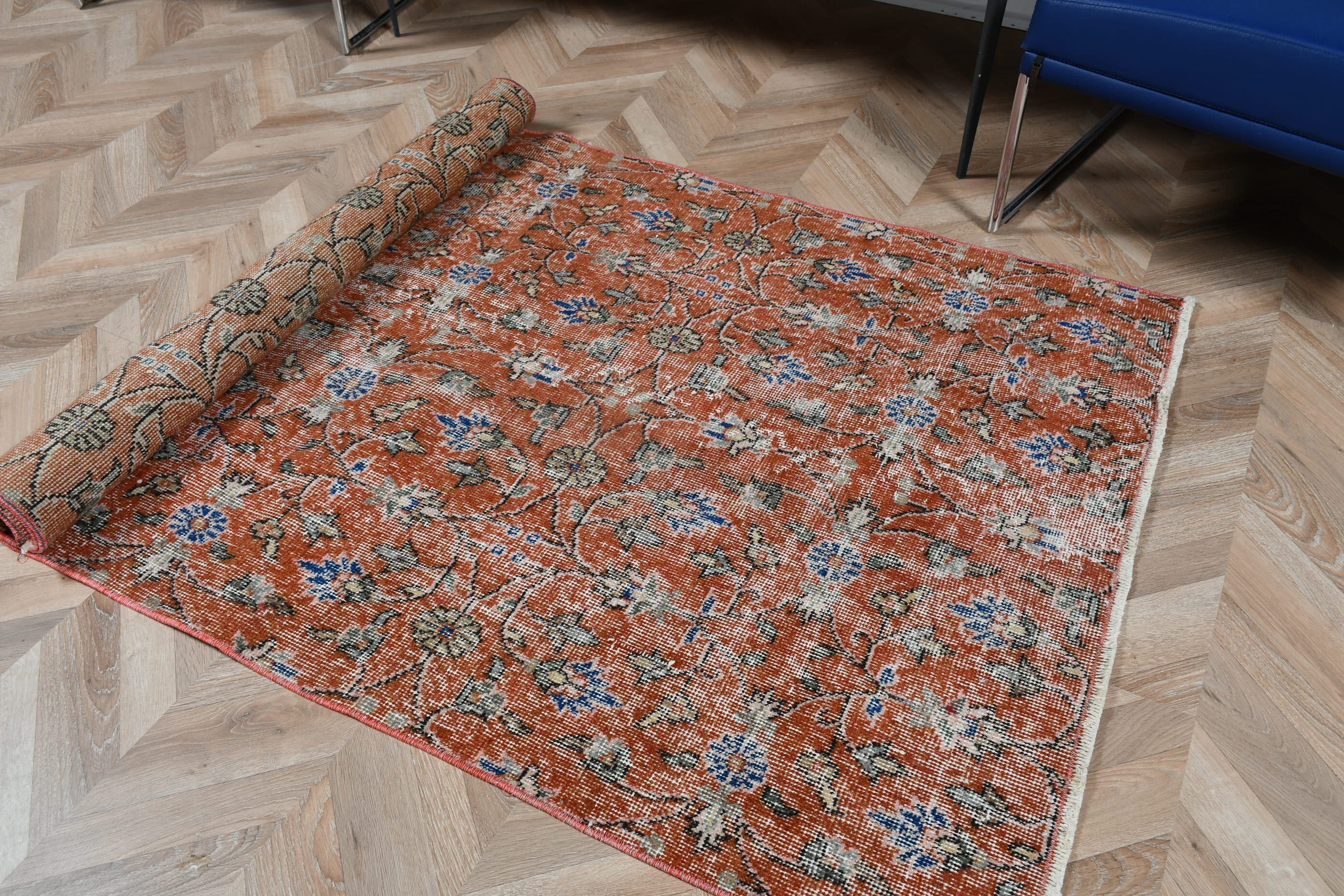 Wool Rugs, Nursery Rug, Turkish Rug, Bedroom Rugs, Vintage Rugs, Rugs for Bedroom, Red Anatolian Rug, Kitchen Rugs, 3.6x6.6 ft Accent Rug