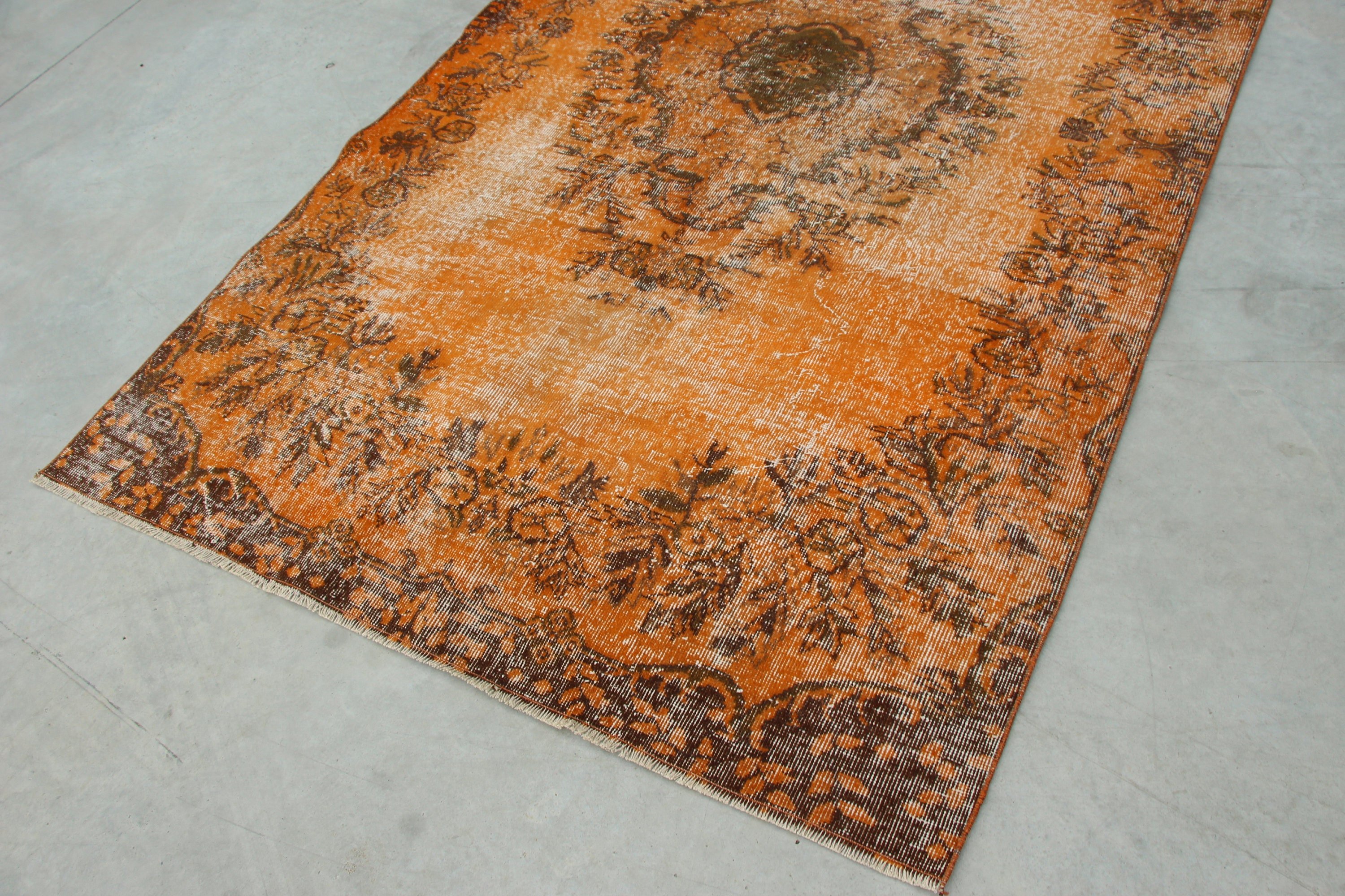 Turkish Rugs, Kitchen Rugs, Bedroom Rug, Designer Rug, Dining Room Rug, 5x8.4 ft Large Rug, Vintage Rugs, Moroccan Rug, Orange Moroccan Rug