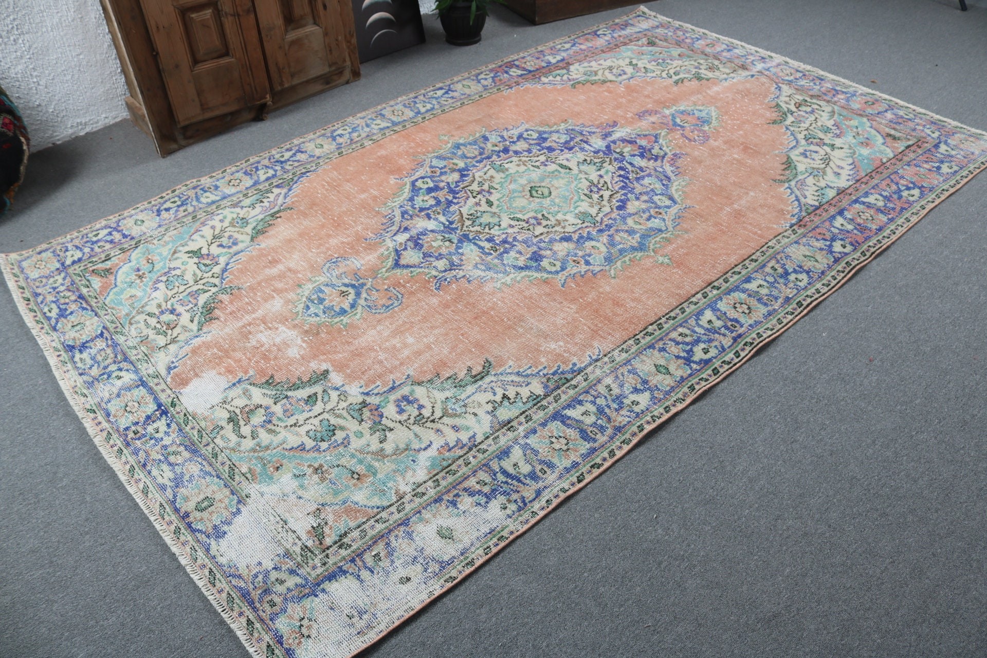 Vintage Halılar, 5.7x9.4 ft Büyük Halılar, Geometrik Halılar, Salon Halıları, Yatak Odası Halısı, Kırmızı Modern Halılar, Oturma Odası Halısı, Türk Halısı, El Yapımı Halı