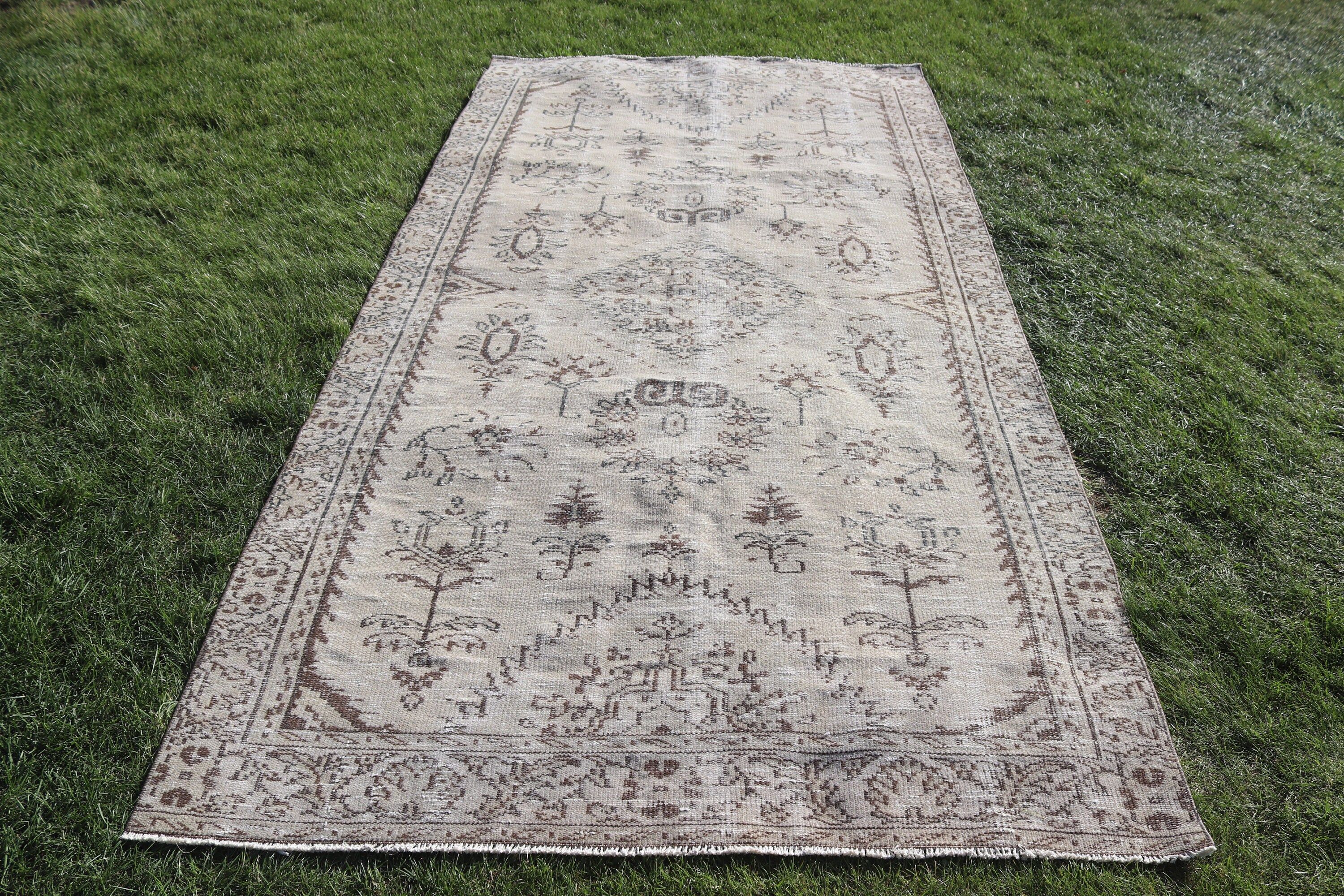 Large Oushak Rugs, Boho Rug, 4.5x9 ft Large Rug, Vintage Rugs, Modern Rug, Exotic Rugs, Beige Oushak Rugs, Large Vintage Rug, Turkish Rugs