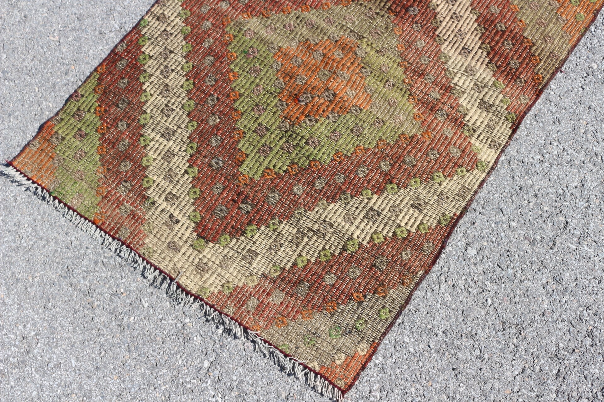 Car Mat Rug, 2.6x3.8 ft Small Rugs, Green Anatolian Rug, Antique Rug, Vintage Rug, Kilim, Nursery Rug, Art Rug, Turkish Rugs