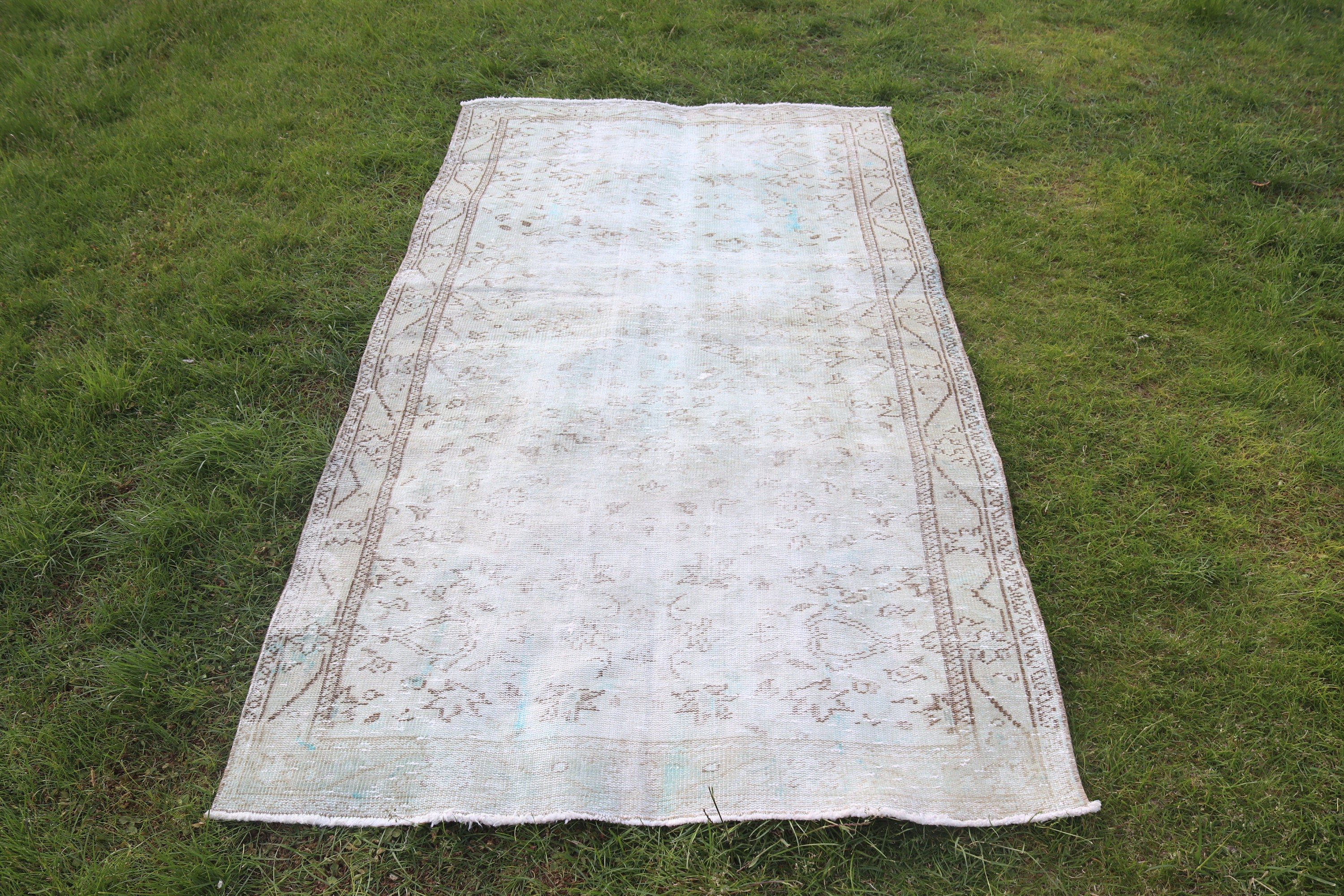 Yer Halıları, Vintage Halılar, 3,7x7 ft Alan Halısı, Türk Halısı, Aztek Halısı, Boho Bölgesi Halıları, Vintage Alan Halıları, Siyah Lüks Halı