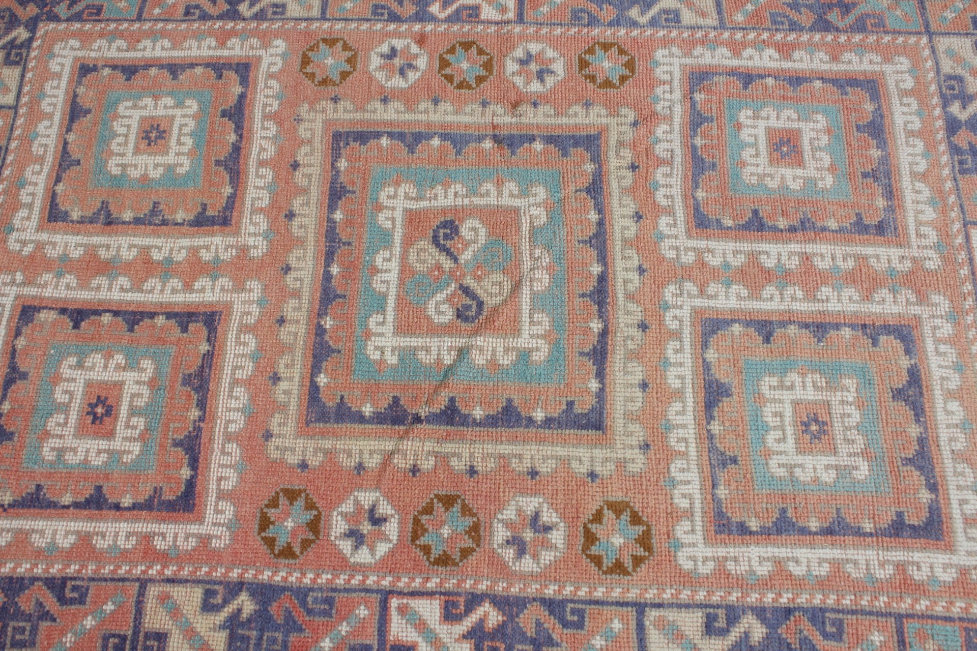 Vintage Halılar, Turuncu Antika Halılar, 3,5x5,4 ft Accent Halı, Çocuk Halısı, Oushak Halısı, Yatak Odası Halısı, Mutfak Halısı, Türk Halıları, Sessiz Halılar