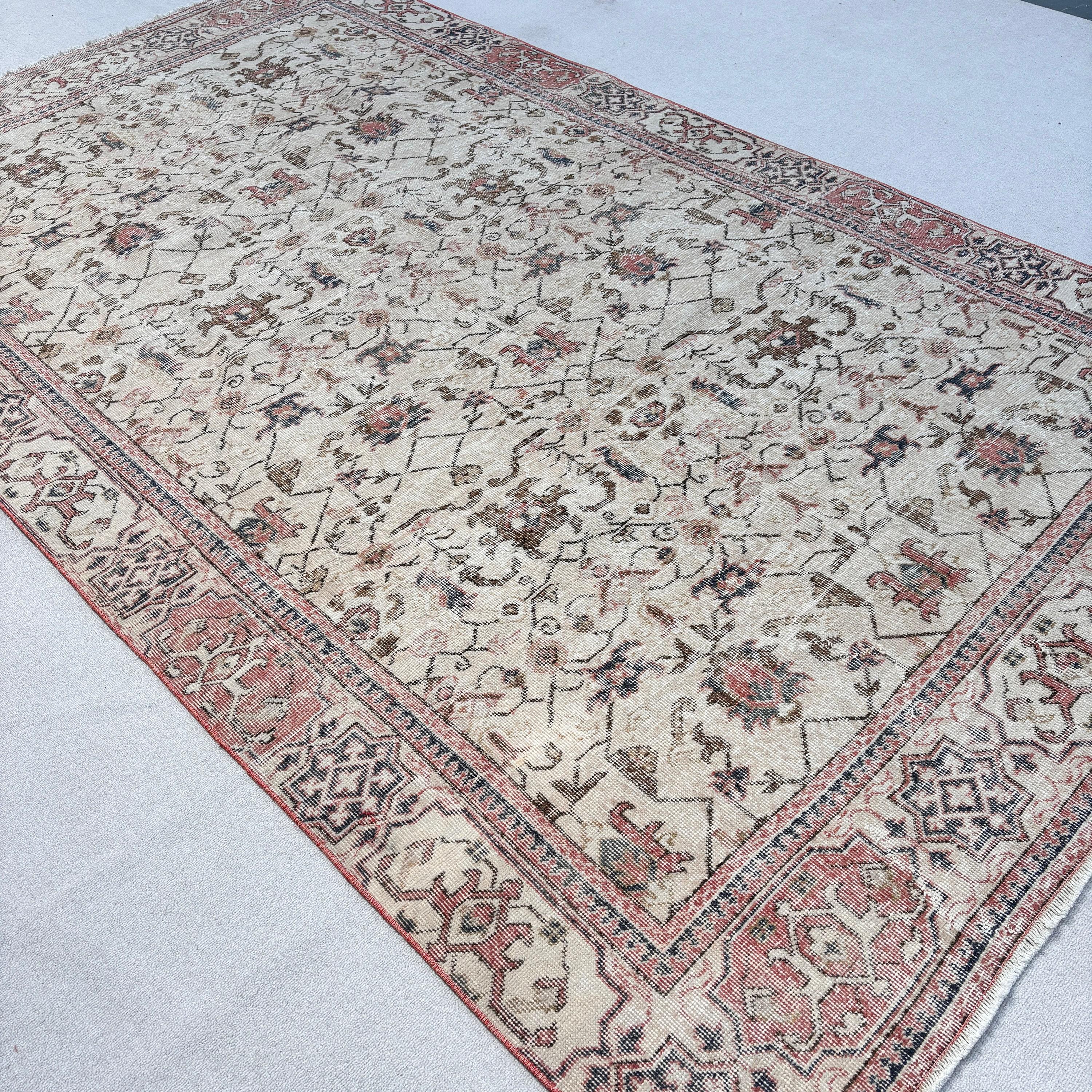 Büyük Oushak Halıları, Vintage Halı, Türk Halısı, Anadolu Halıları, Yatak Odası Halıları, 6,2x10,5 ft Büyük Halı, Gökkuşağı Lüks Halıları, Oryantal Halı