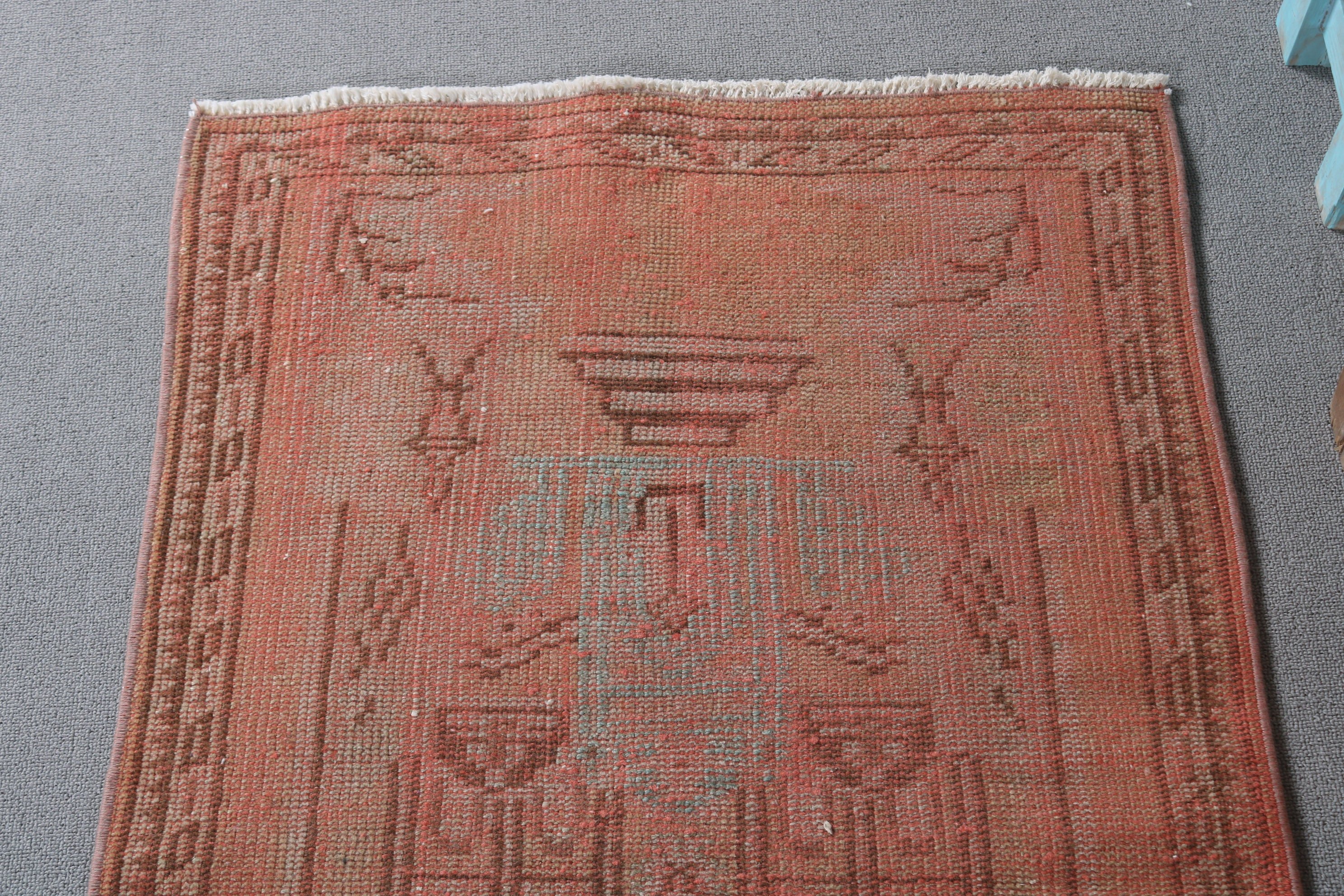 2.4x4.1 ft Küçük Halı, Kırmızı Oryantal Halılar, Türk Halısı, Banyo Halısı, Fas Halısı, Araba Paspas Halıları, Düğün Halısı, Antika Halı, Vintage Halı