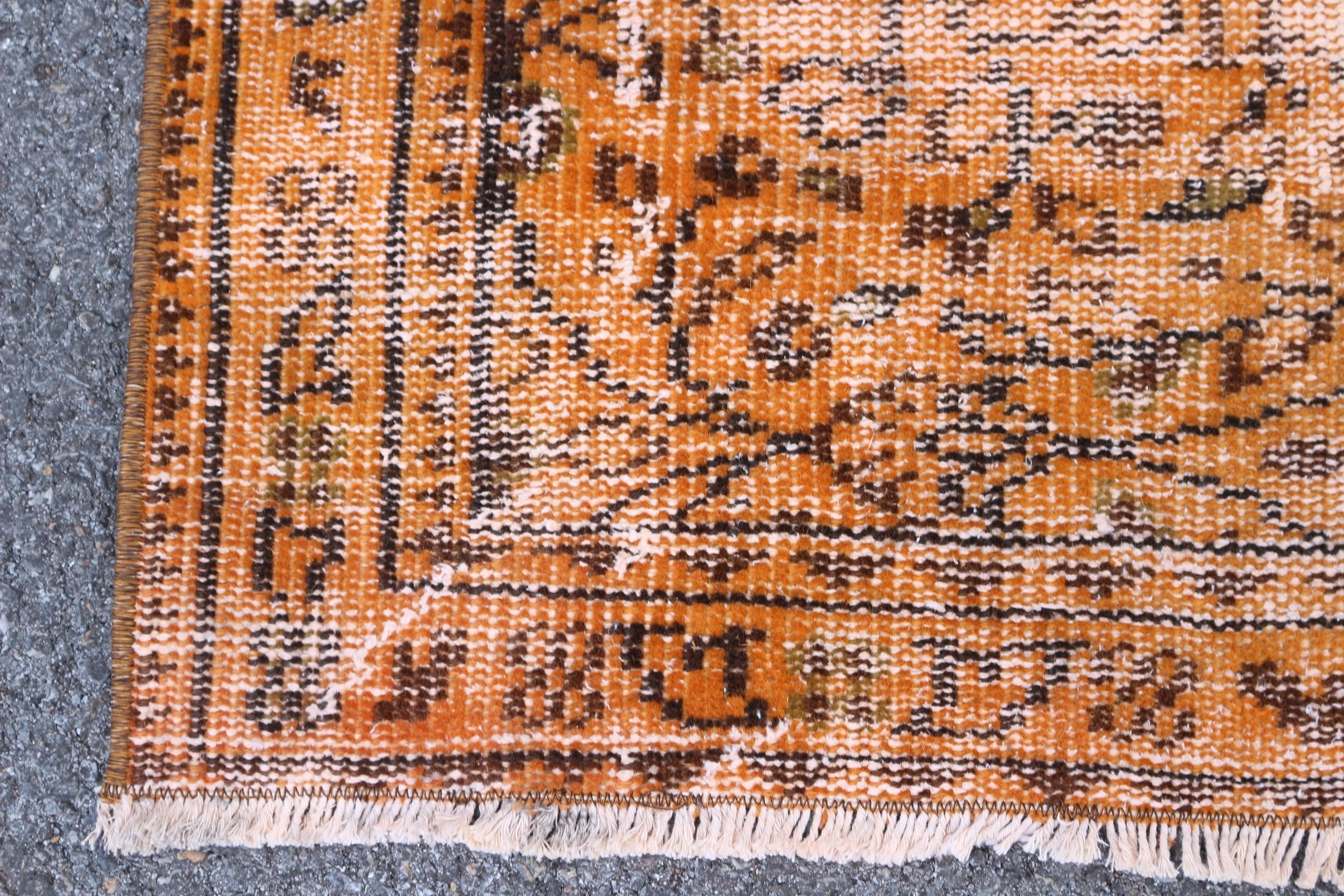 Home Decor Rug, Abstract Rug, Orange  2.9x5.7 ft Accent Rug, Nursery Rug, Vintage Rug, Entry Rug, Turkish Rug, Anatolian Rug