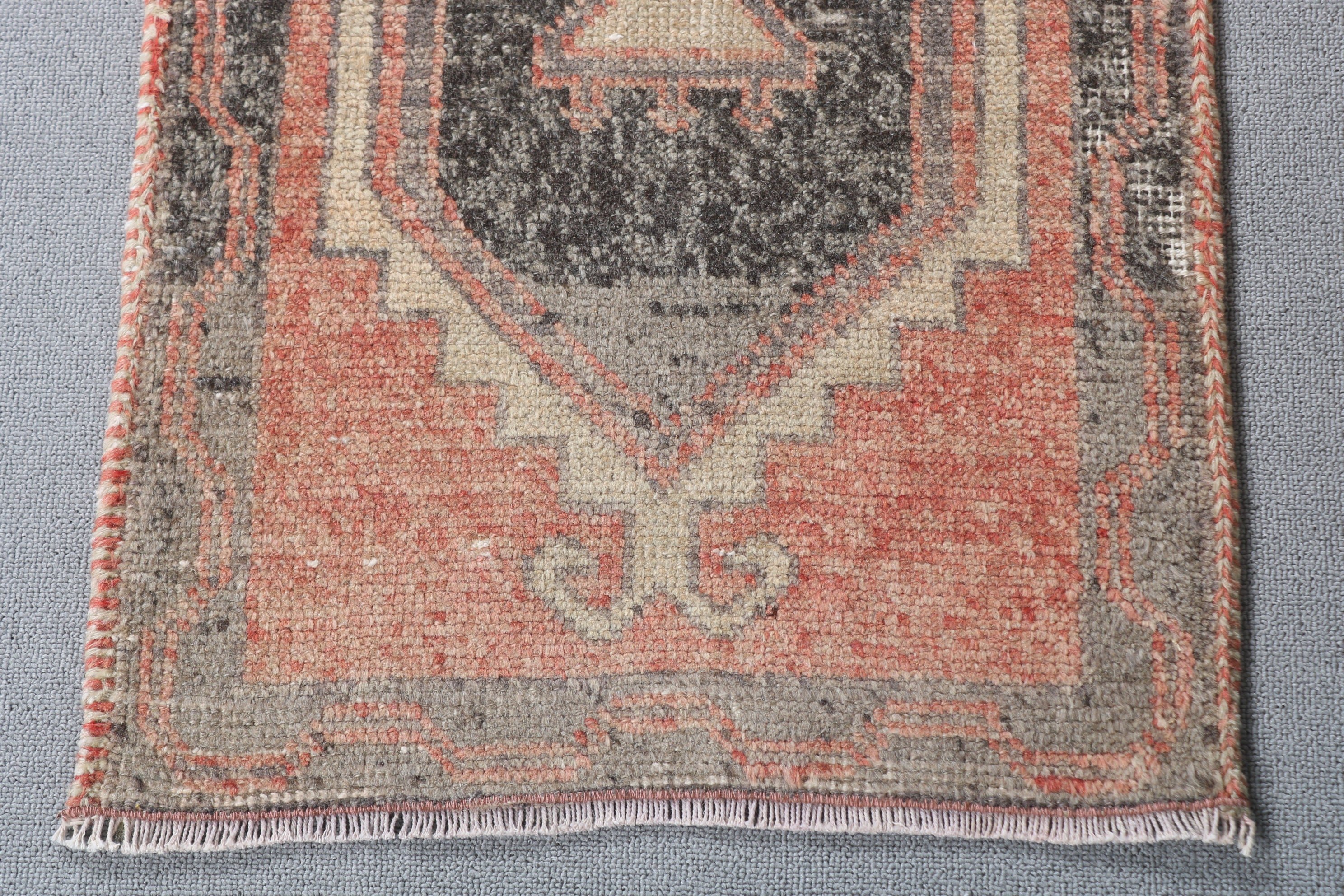 Turuncu Ev Dekor Halısı, Oushak Halısı, Vintage Halı, 1.6x3.4 ft Küçük Halı, Boho Halısı, Mutfak Halısı, Türk Halısı, Araba Paspas Halısı, Anadolu Halısı