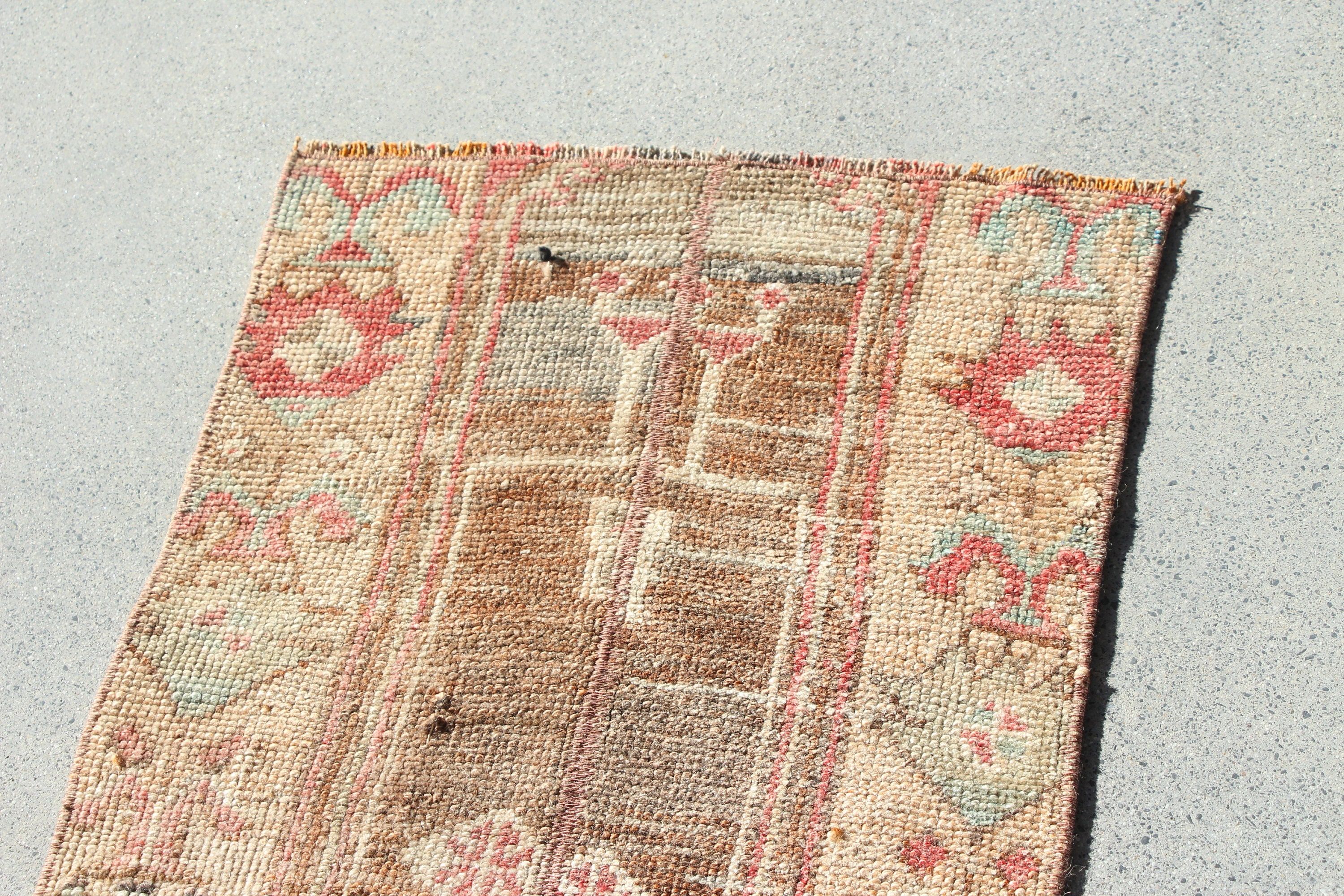 Brown Oriental Rugs, Car Mat Rug, Antique Rug, Wall Hanging Rug, Vintage Rugs, Turkish Rug, Retro Rug, 1.6x2.2 ft Small Rugs