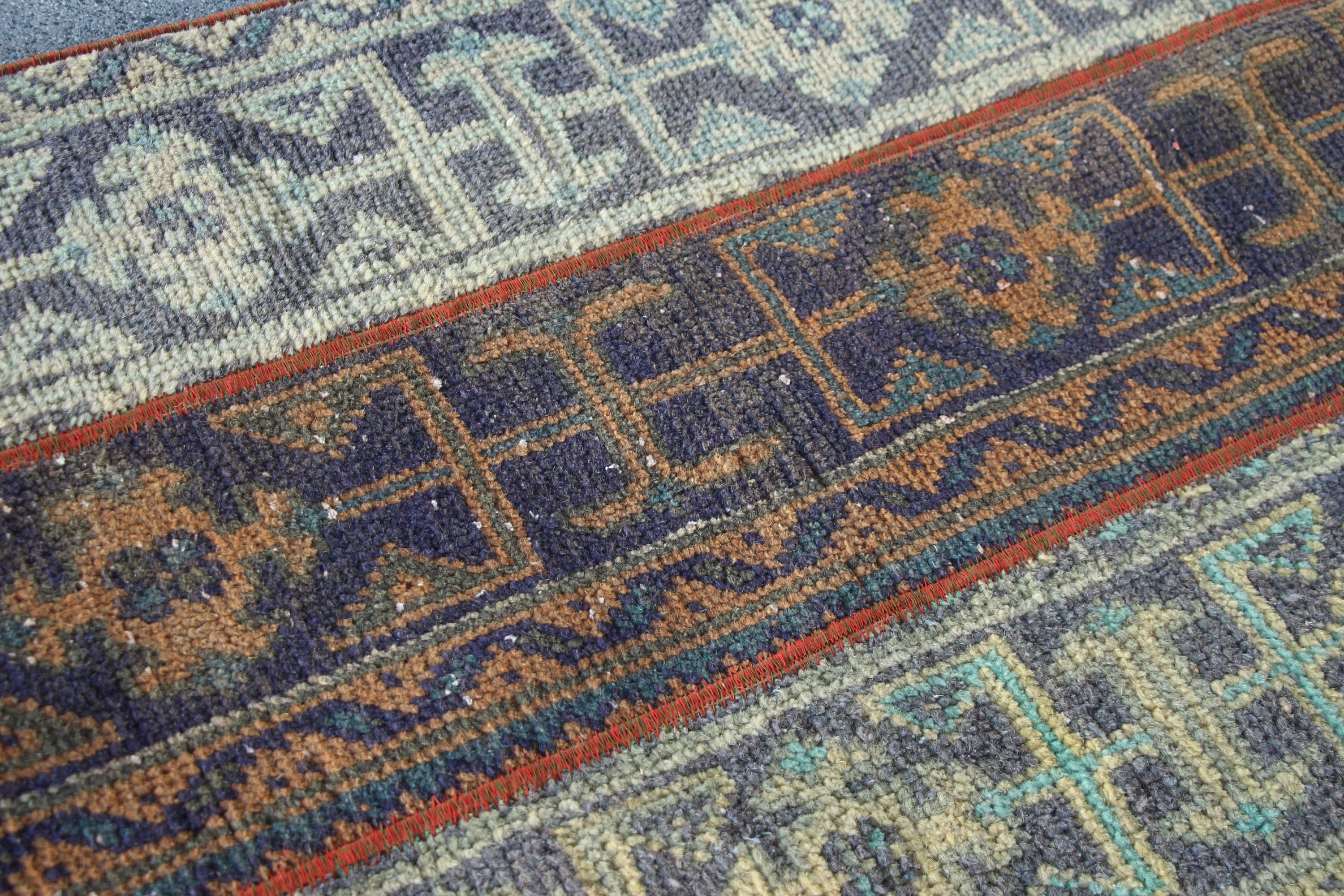 2x3.5 ft Small Rug, Antique Rug, Vintage Rug, Bath Rug, Moroccan Rug, Blue Bedroom Rug, Rugs for Wall Hanging, Turkish Rug, Nursery Rugs