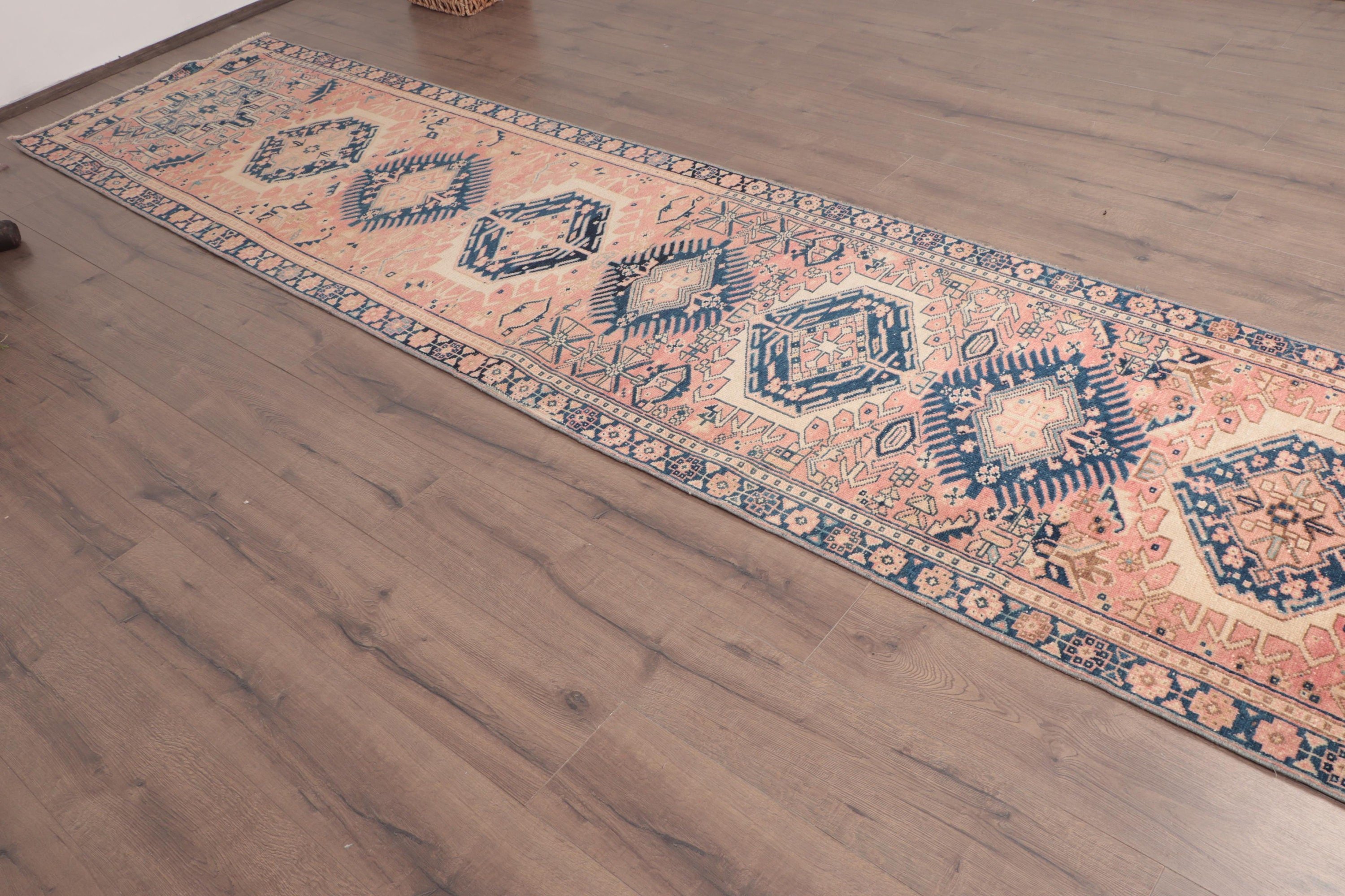 Ev Dekor Halısı, Beni Ourain Runner Halısı, Koridor Halıları, Modern Halı, 2.9x12.6 ft Runner Halıları, Türk Halısı, Vintage Halılar, Pembe Havalı Halı