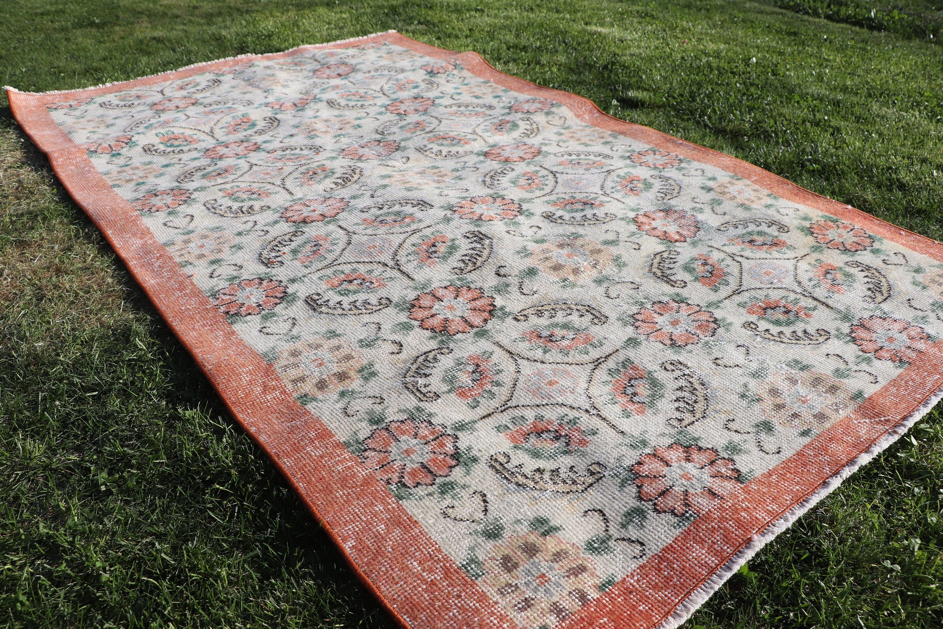 Mutfak Halıları, 3,6x6,3 ft Aksan Halısı, Vintage Halı, Giriş Halısı, Oryantal Halı, Dış Mekan Halıları, Bej Anadolu Halıları, Türk Halısı, Yatak Odası Halısı