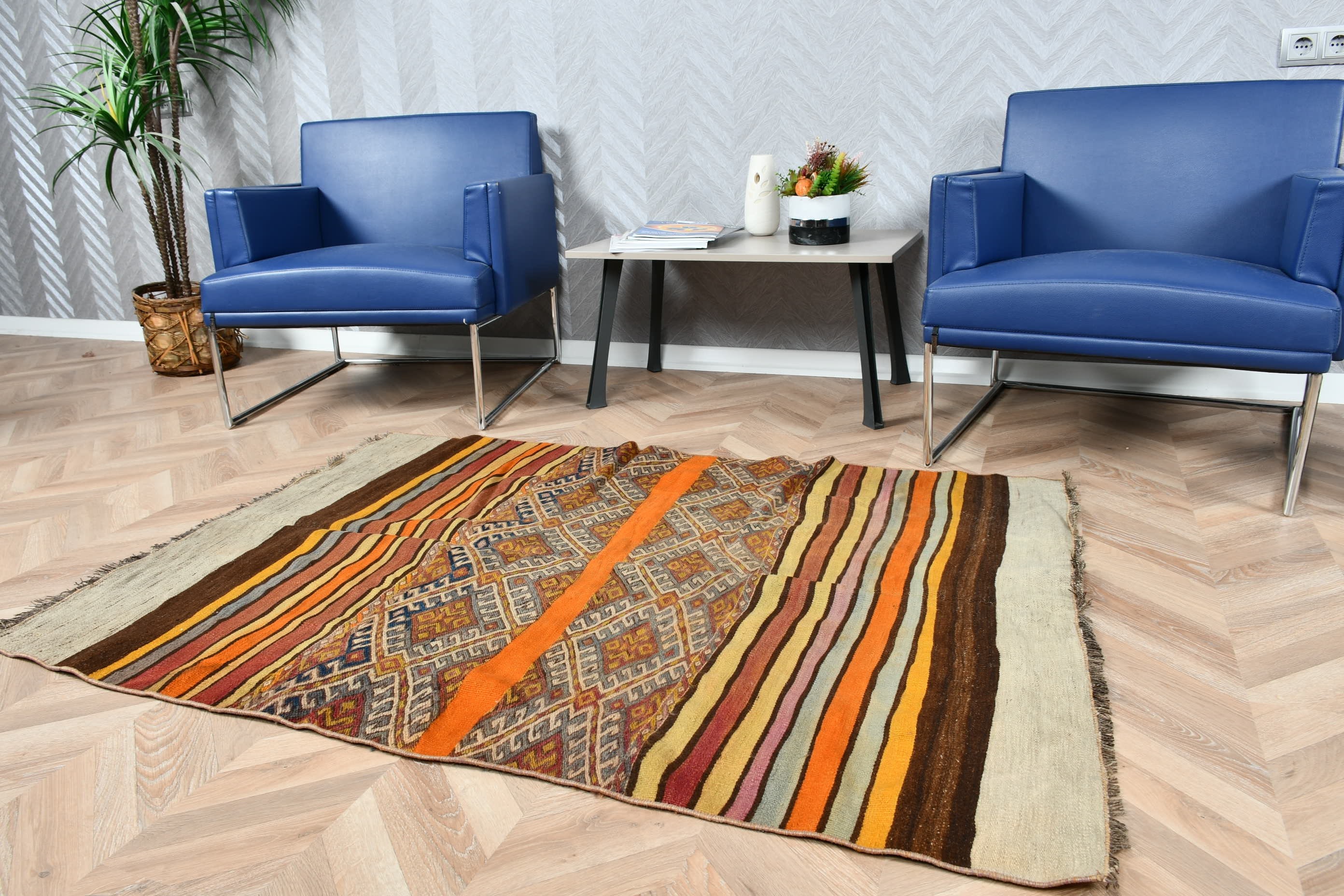 119x155 cm Antre Kilim, Mutfak Kilim, Antik Kilim, Kahverengi Zemin Kilim, Yatak odası Kilim, Nostaljik Kilim, Ev Kilim, Yatak odası Kilim