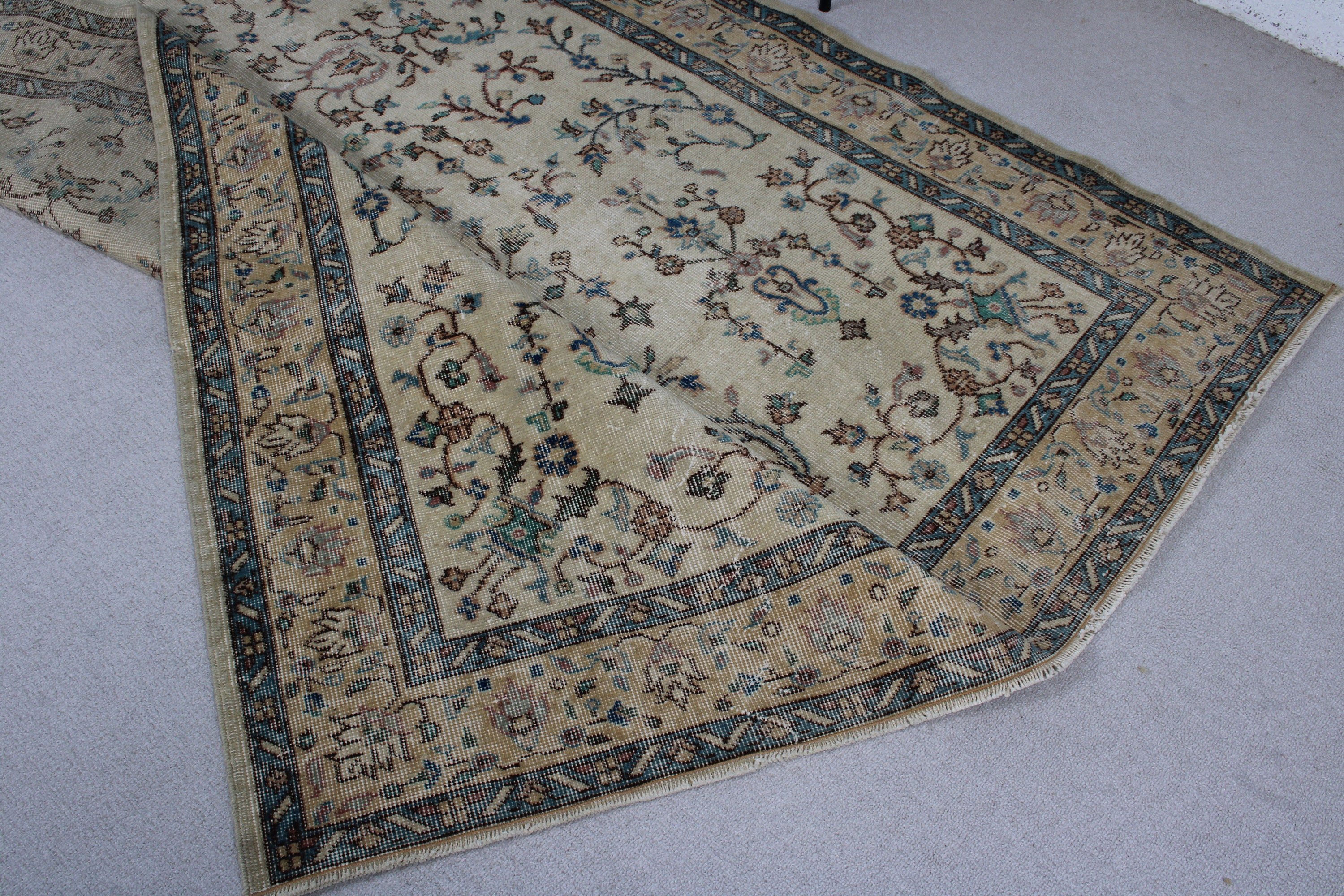 Büyük Boho Halı, Bej Mutfak Halısı, El Yapımı Halı, Düz Dokuma Halı, 5.5x9 ft Büyük Halı, El Dokuma Halı, Yatak Odası Halıları, Vintage Halılar, Türk Halıları