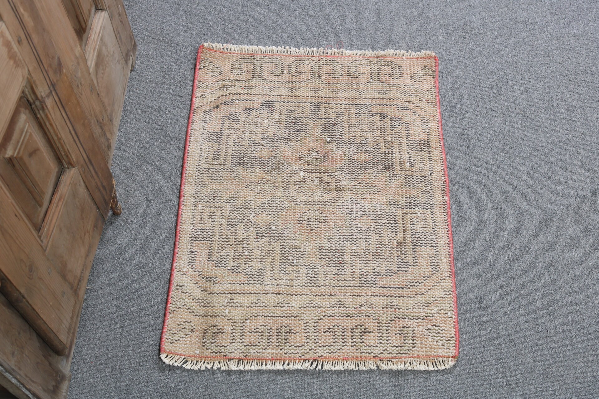 Geometrik Halılar, Küçük Alan Halıları, Türk Halıları, Turuncu Modern Halılar, 1,7x2,4 ft Küçük Halılar, Lüks Halı, El Dokuma Halı, Vintage Halı, Banyo Halısı