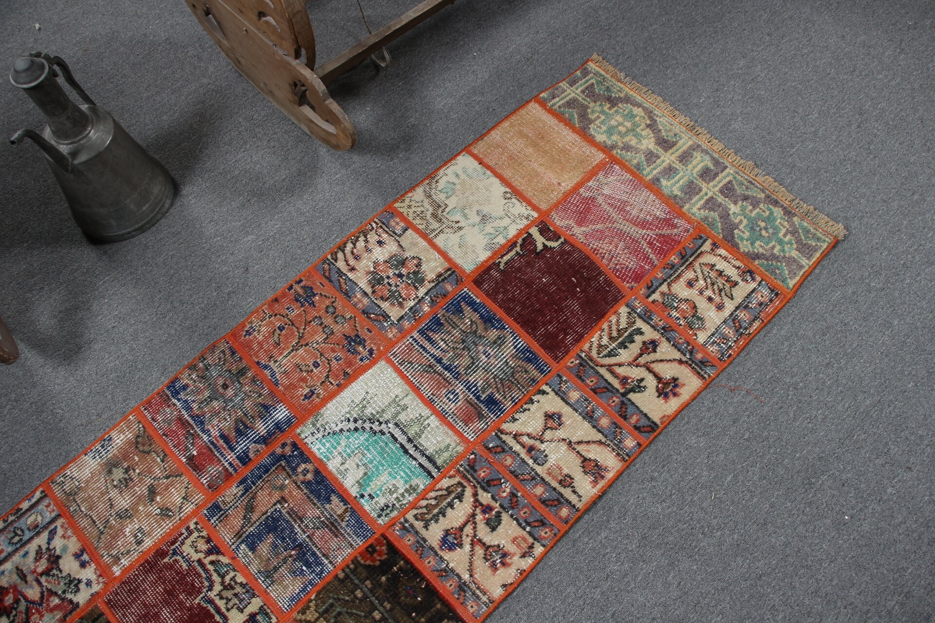 Old Rug, Vintage Rug, Orange Bedroom Rugs, Home Decor Rug, 2.1x5.9 ft Runner Rug, Turkish Rugs, Rugs for Runner, Kitchen Rugs