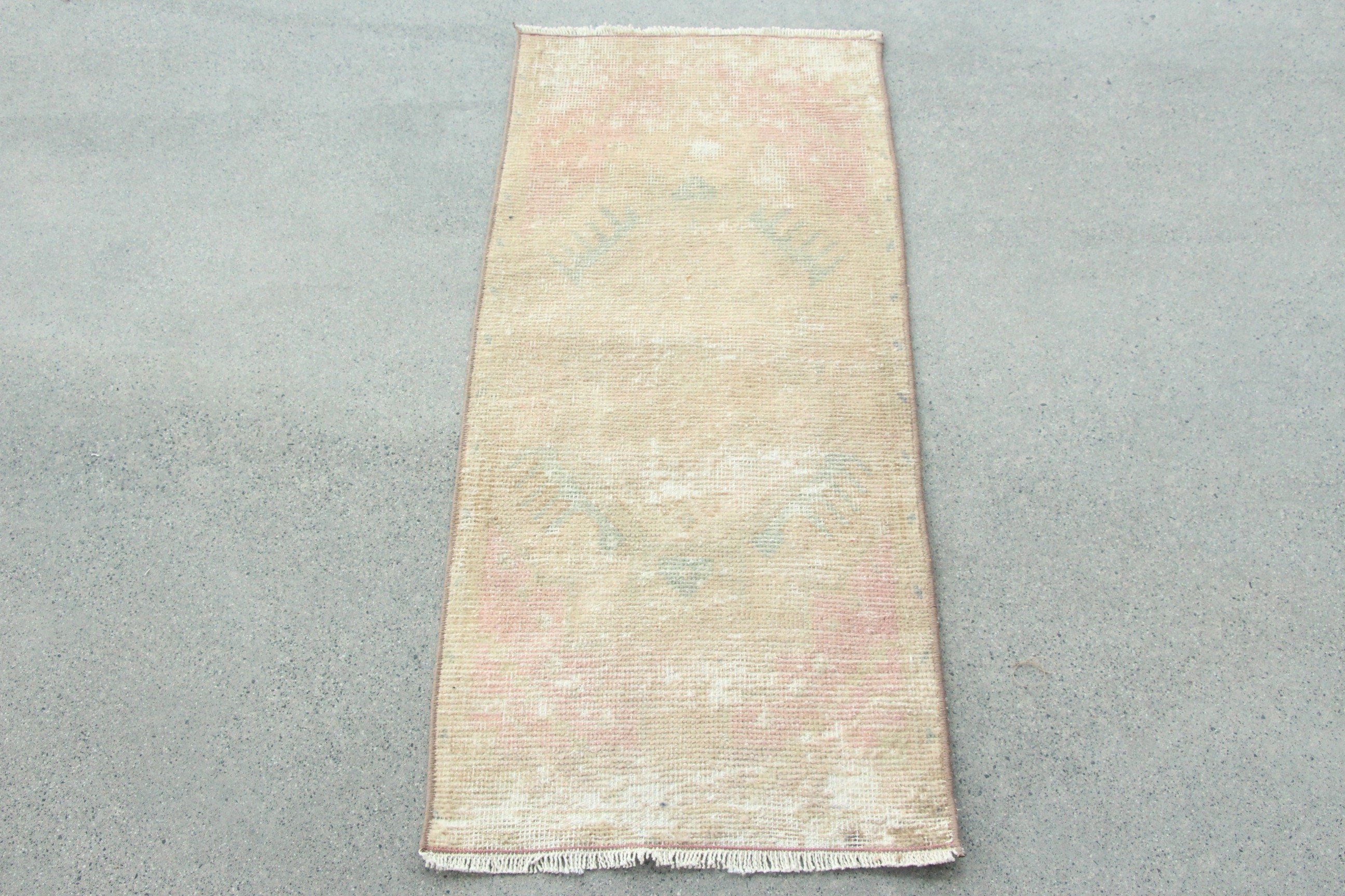 Door Mat Rug, White Moroccan Rugs, Kitchen Rug, Natural Rug, 1.4x3.3 ft Small Rug, Turkish Rug, Car Mat Rug, Vintage Rugs, Antique Rugs