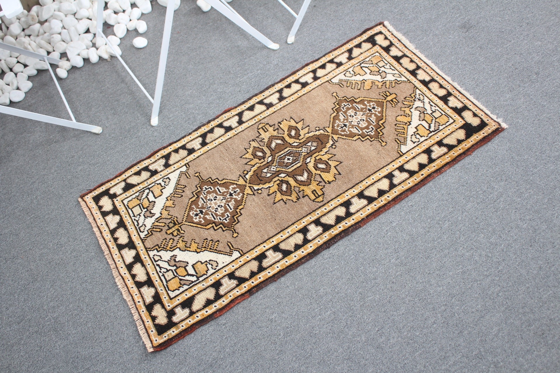 Turkish Rug, Car Mat Rug, Rugs for Entry, Nursery Rugs, 1.8x3.3 ft Small Rug, Bedroom Rug, Vintage Rugs, Brown Oriental Rug