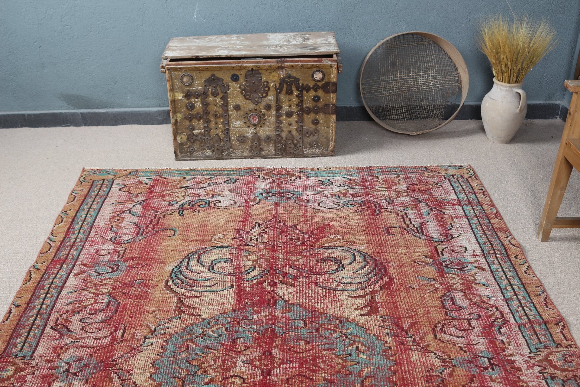 Oryantal Halı, 6.2x8.3 ft Büyük Halı, Türk Halıları, Vintage Halı, Salon Halısı, Mor Soğuk Halı, Göçebe Halıları, Yatak Odası Halısı, Oturma Odası Halısı