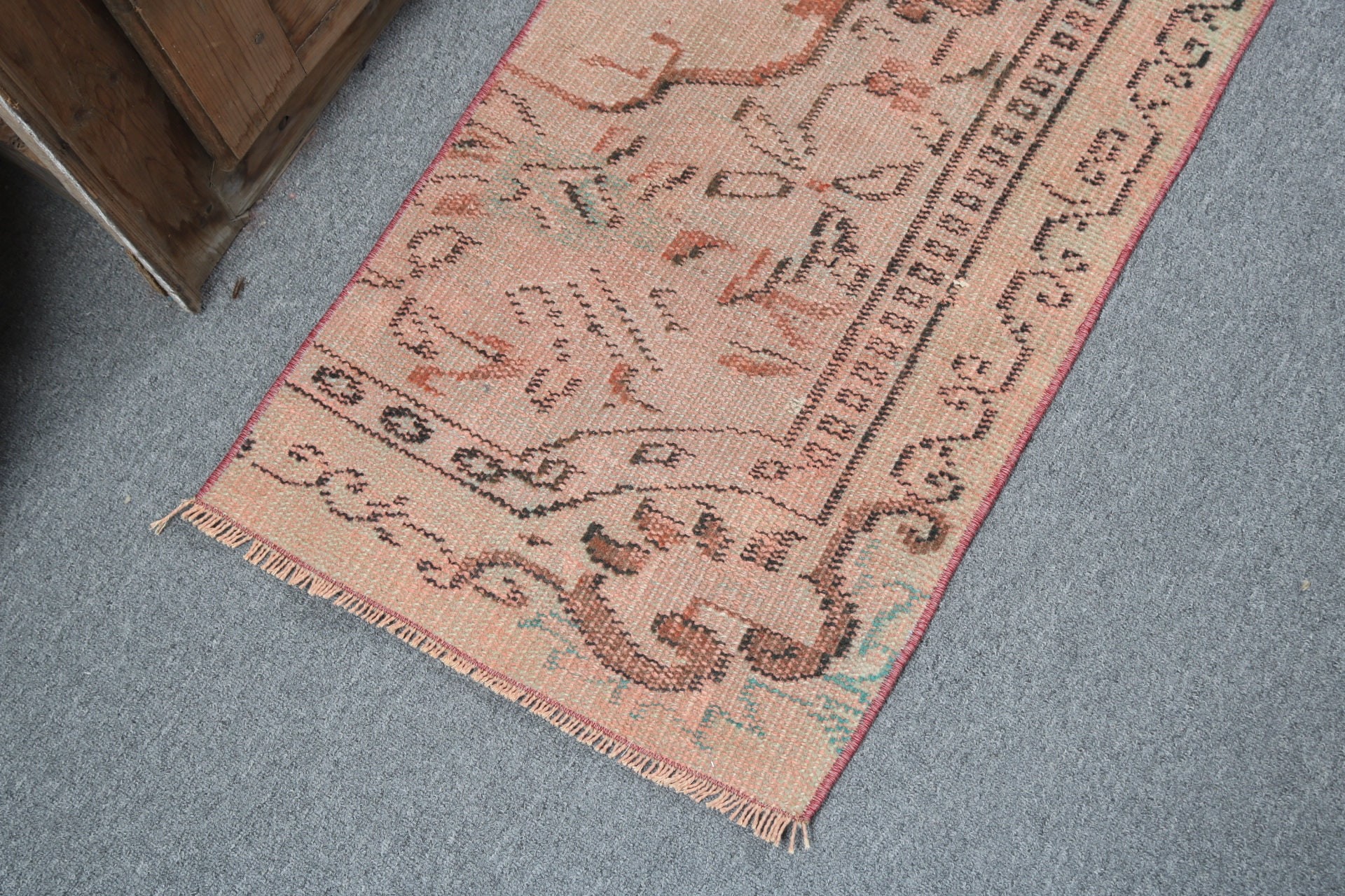 Brown Boho Rug, Bohemian Rug, Vintage Rug, Small Vintage Rug, Oriental Rug, 1.6x3.2 ft Small Rugs, Bedroom Rug, Statement Rug, Turkish Rug