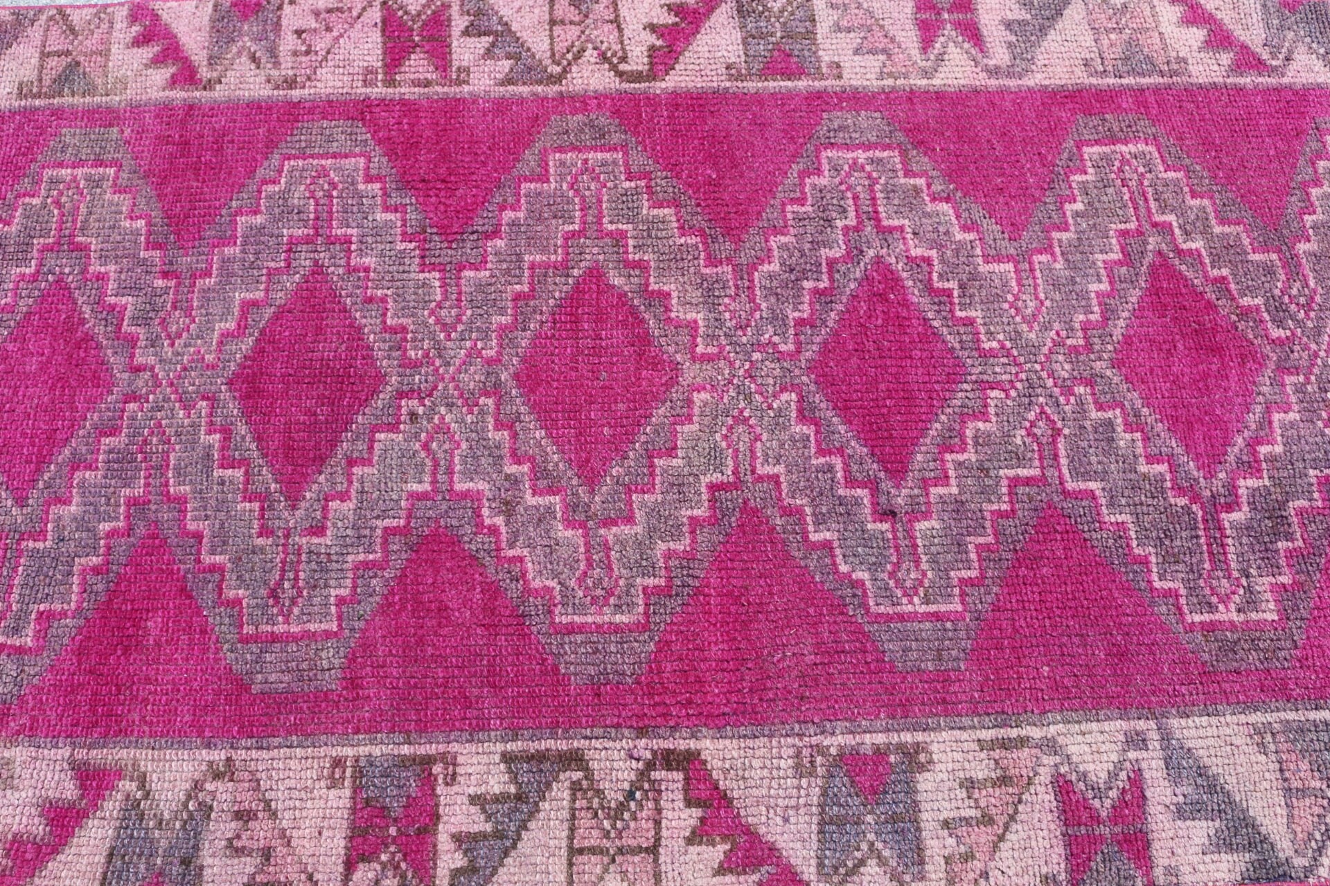 Turkish Rug, Stair Rug, Vintage Rugs, Corridor Rug, Pink Oushak Rug, Anatolian Rug, Rugs for Stair, Wool Rug, 3.1x10.6 ft Runner Rug