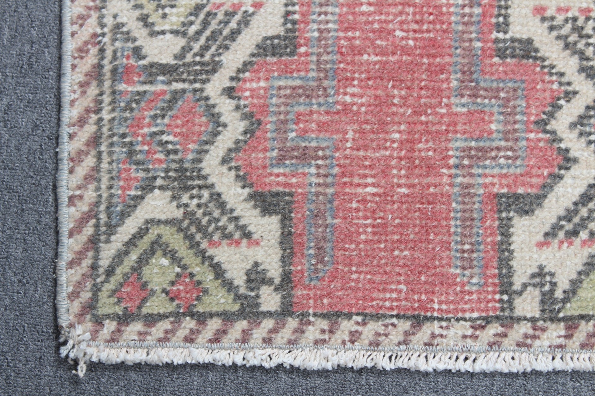 Red Floor Rugs, Rugs for Door Mat, Turkish Rugs, 1.7x3 ft Small Rug, Oushak Rug, Door Mat Rug, Car Mat Rug, Moroccan Rug, Vintage Rug