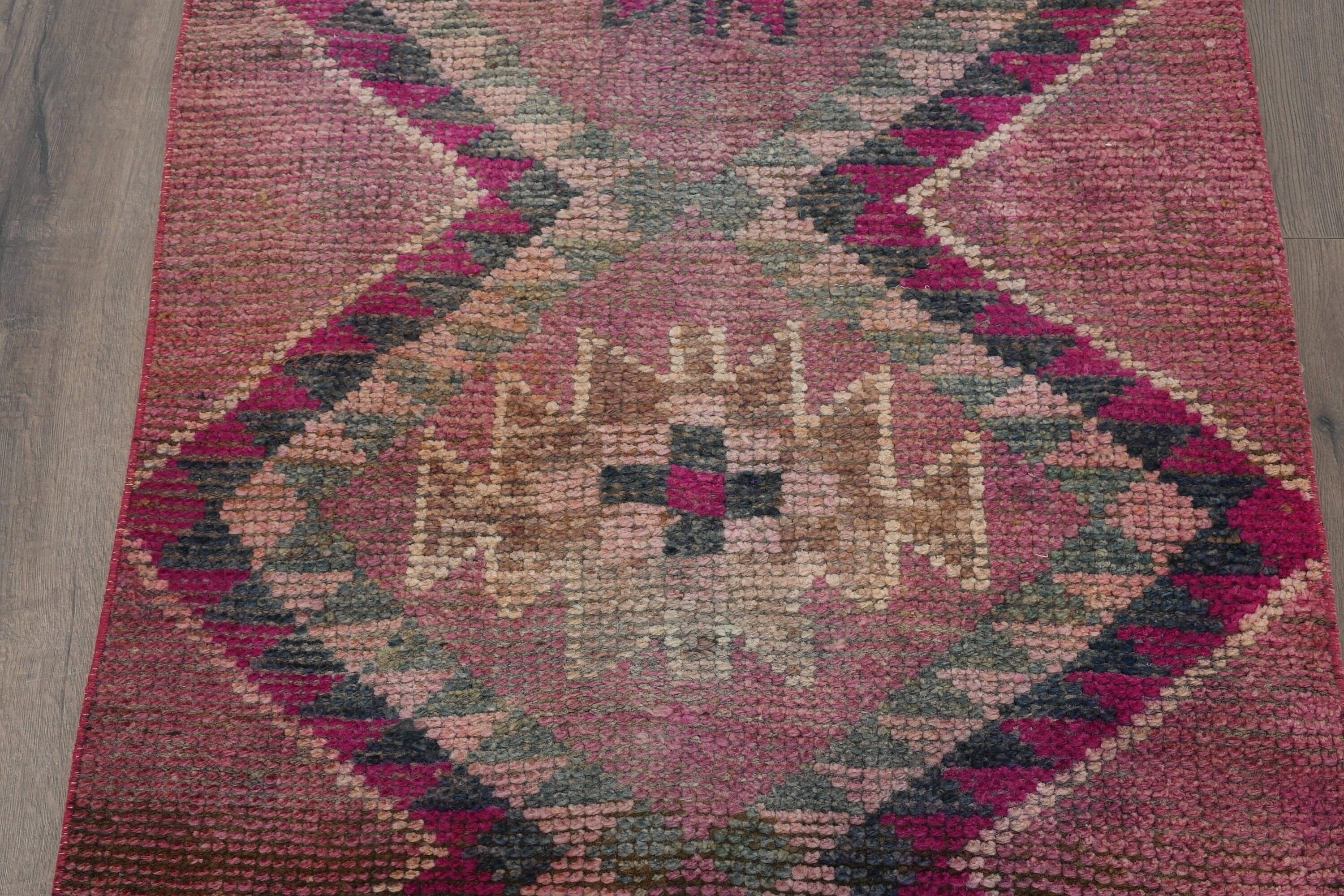 Pink Antique Rug, Corridor Rugs, Rugs for Runner, 2.9x10.5 ft Runner Rug, Antique Rug, Turkish Rug, Cool Rugs, Vintage Rug, Hallway Rug
