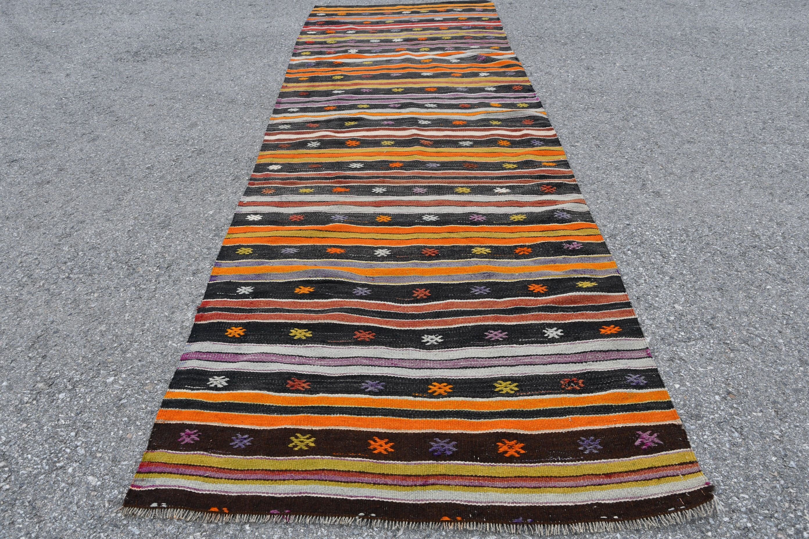 Kitchen Rugs, Kilim, Oriental Rugs, Vintage Rug, Hallway Rug, Orange Oriental Rug, 2.8x8.9 ft Runner Rug, Turkish Rug